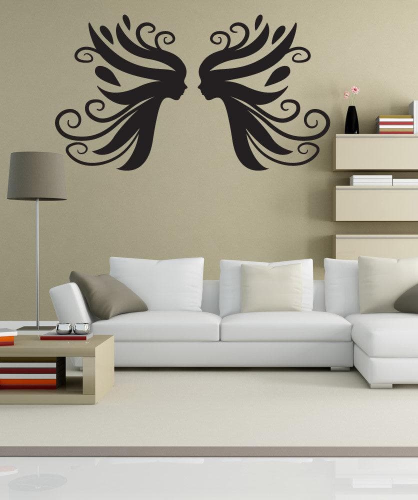 Fairy Faces Vinyl Wall Decal Stickers - Removable Home Decor for Kids Room, Nursery, Bedroom - #OS_DC258