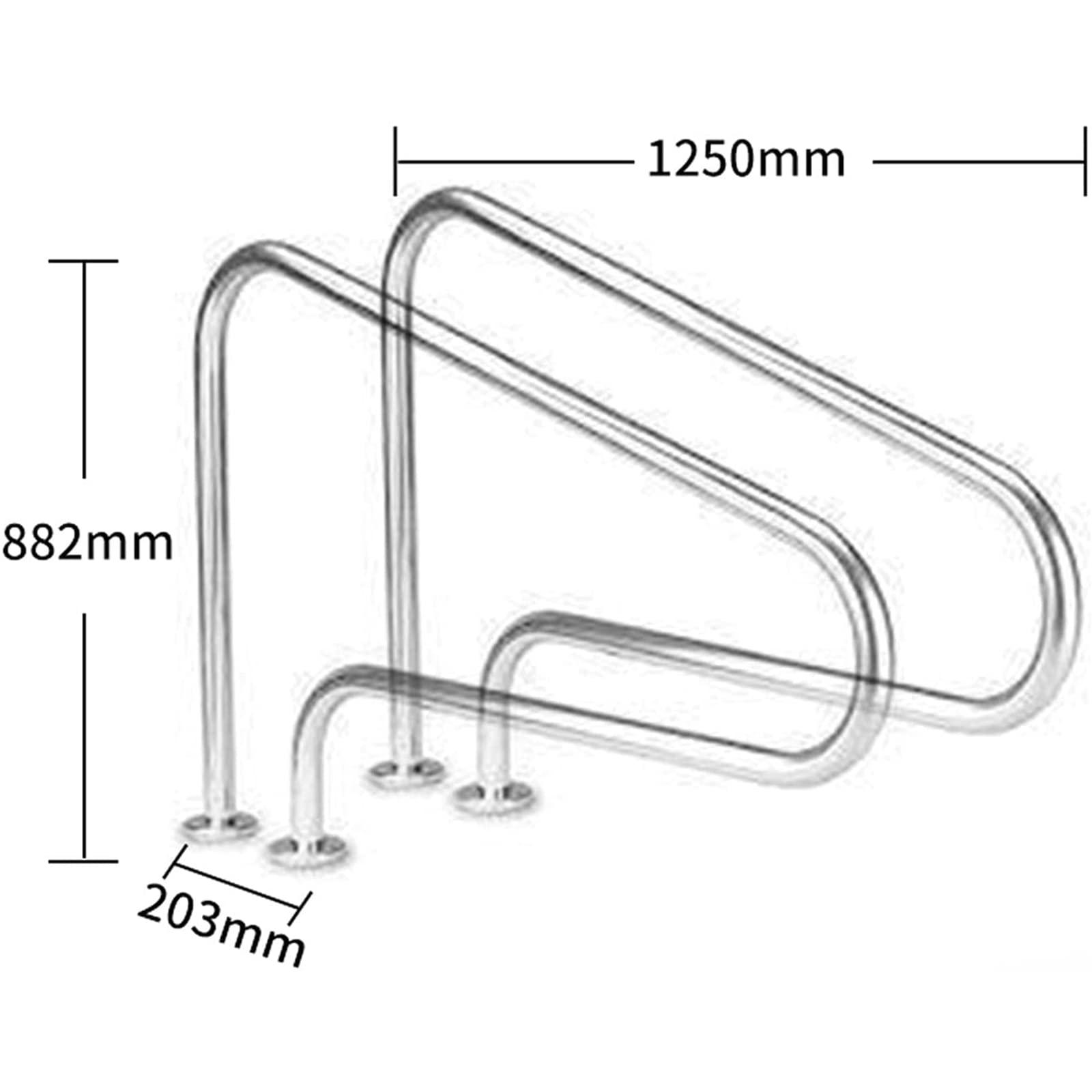 Stainless Steel Pool Handrail with Blue Grip Cover - Rustproof Swimming Pool Safety Railing with Drill Bit Screws - Perfect for Inground Pools, Spas, and Aquatic Therapy Areas