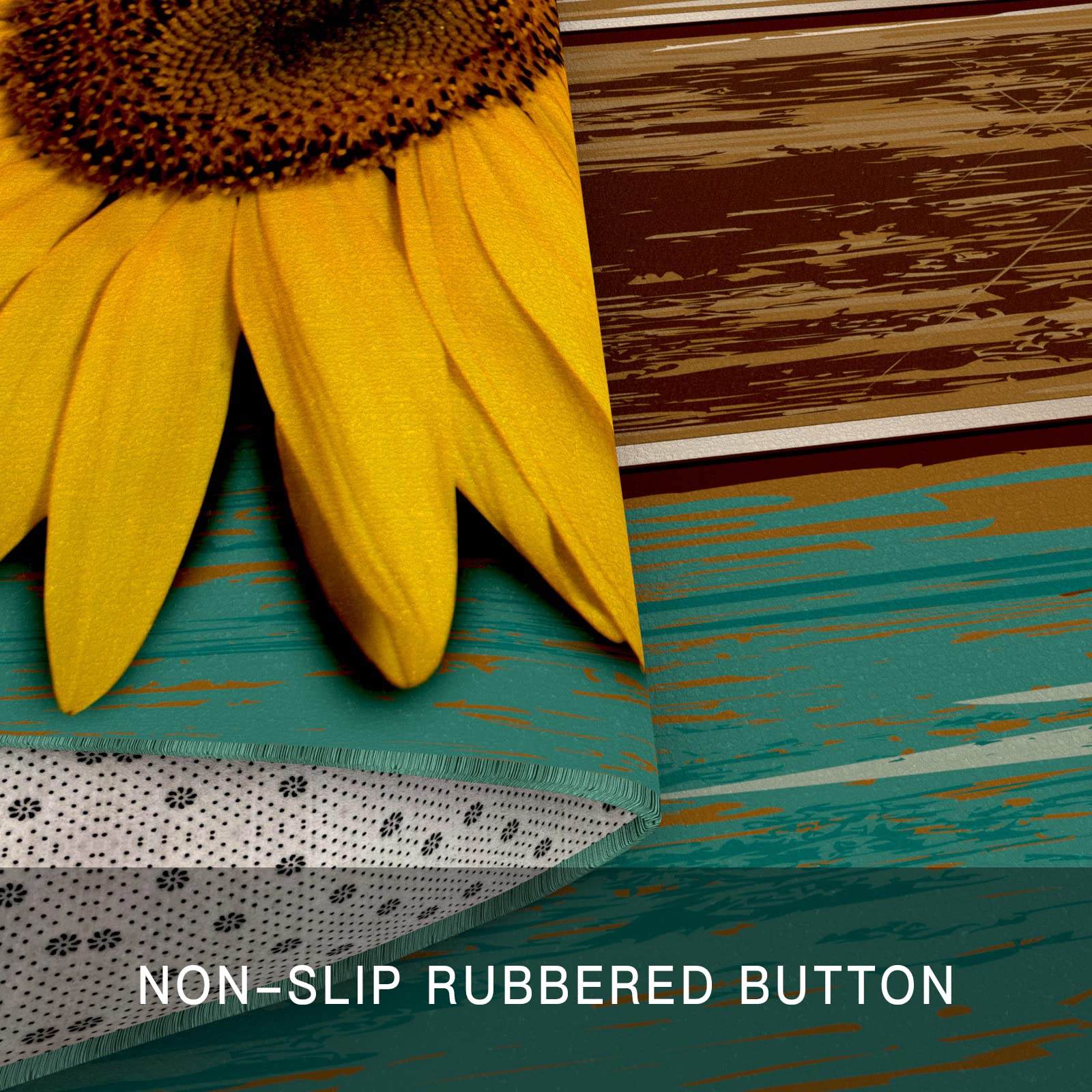 **Non-Slip Absorbent Kitchen Rugs & Mats – Soft Wooden Texture Sunflower Design (20x24 + 20x48) – Perfect for Kitchen, Living Room, Laundry, Sink & Office**    *(Use Scenarios: Ideal for high-traffic areas, spill-prone kitchens, cozy living rooms, laundry rooms, and home offices – adds comfort and style while preventing slips!)*
