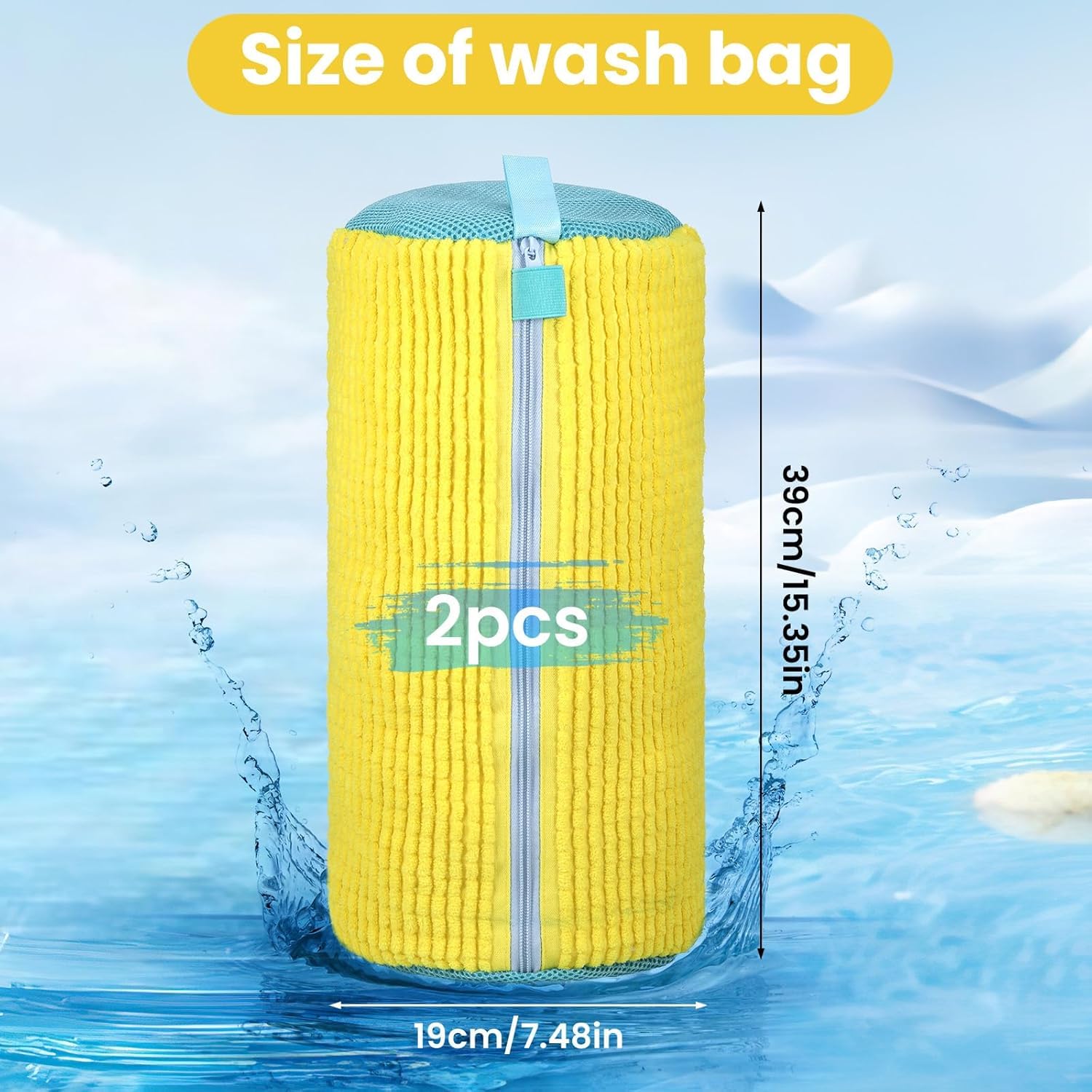 Reusable Shoe Laundry Bag for Washer & Dryer - 2 Pack Gentle Washing Machine Bags for Sneakers, Gym Shoes & Delicate Footwear with Anti-Scratch Hidden Zipper | Perfect for Travel, Sports & Daily Shoe Care