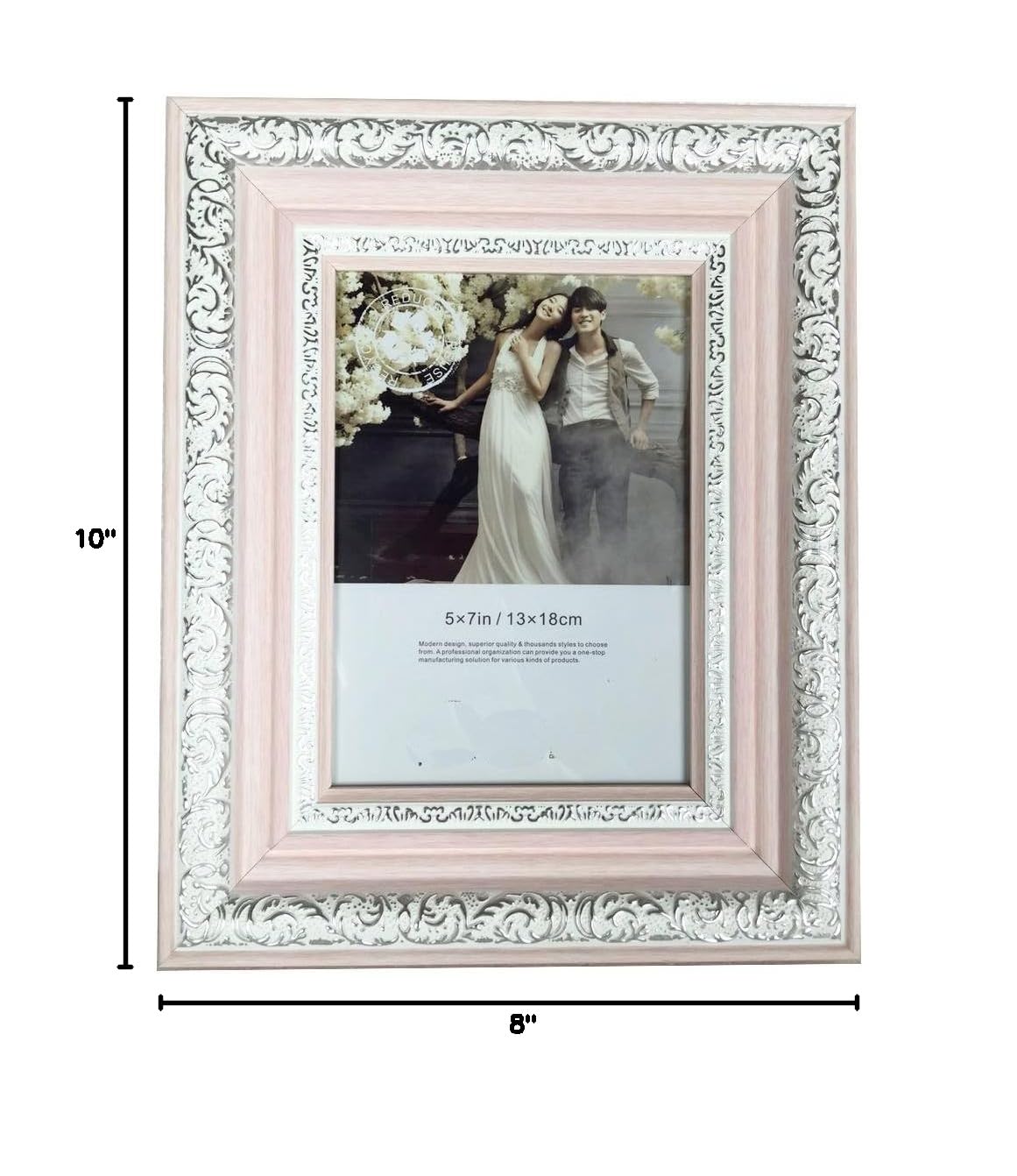 Lilian PC Polymer Eco-Friendly Desktop Picture Frame - Elegant Pink, 8x10 Inches - Perfect for Home Office Decor, Wedding Photos & Gift Giving