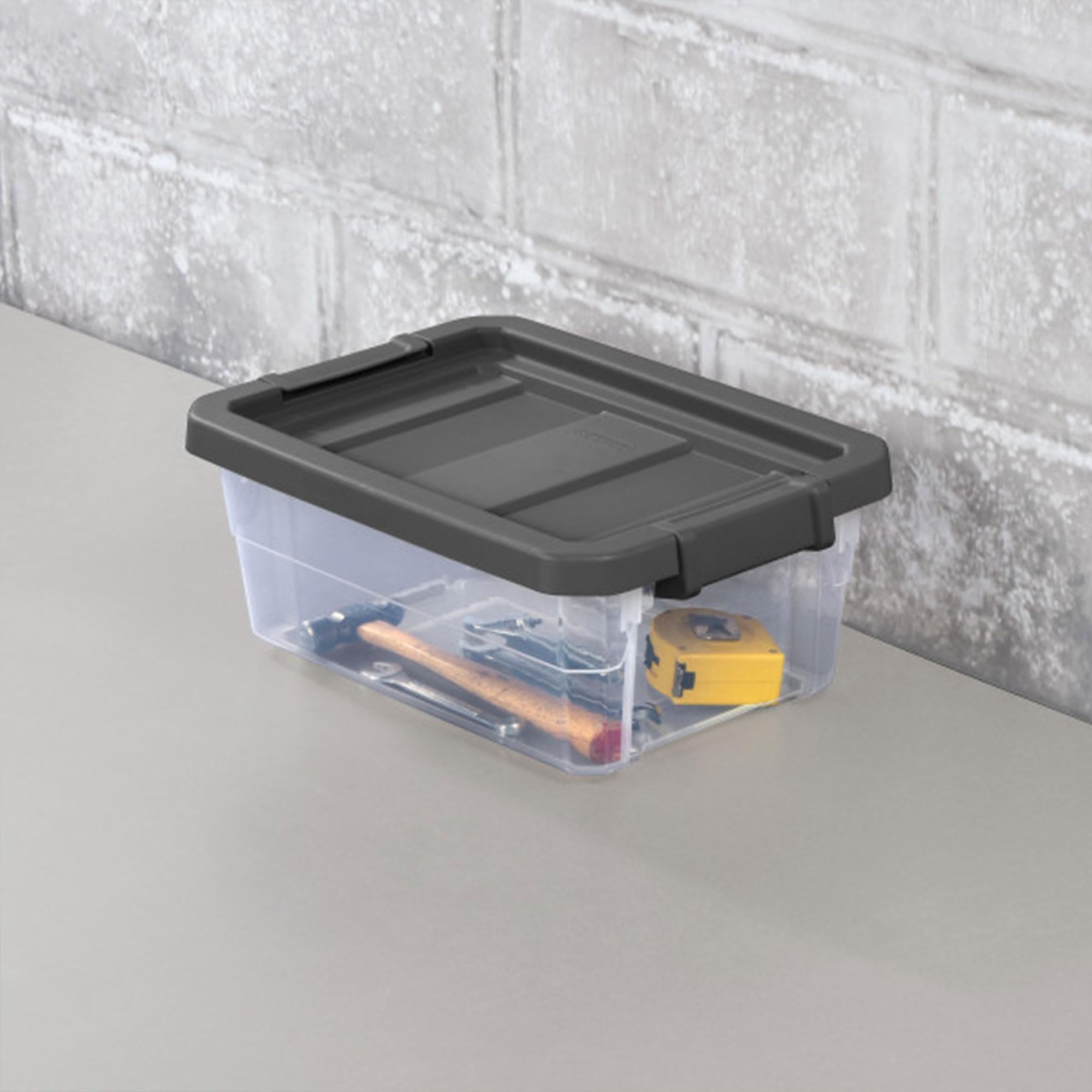 Sterilite 18-Pack Modular Stacker Box - Clear Plastic Storage Bins with Secure Latching Lids (16 Quart) - Perfect for Home Organization, Office Supplies & Toy Storage