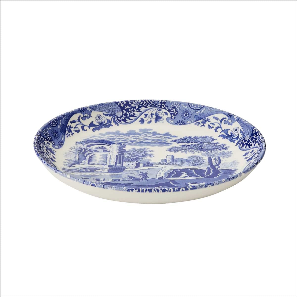 Portmeirion Blue Italian Pasta Serving Bowl - 12 Inch Porcelain Pasta & Salad Bowl | Microwave & Dishwasher Safe | Elegant Blue & White Design | Made in England | Perfect for Dinner Parties, Italian Cuisine & Family Gatherings
