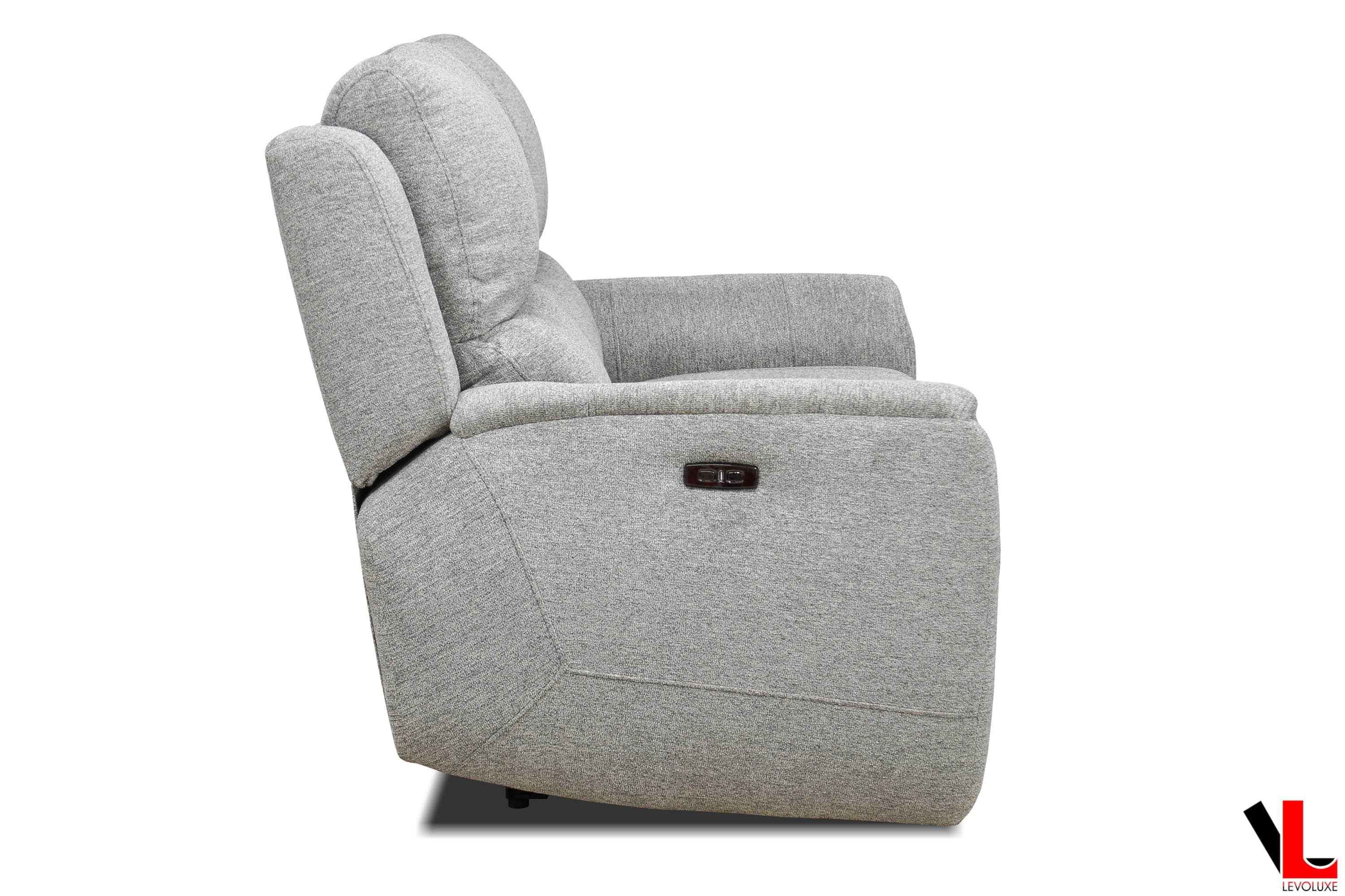 Sentinel 65 Power Reclining Loveseat with Adjustable Headrest - Soft Tweed Ash Fabric - Perfect for Living Room, Home Theater & Small Spaces
