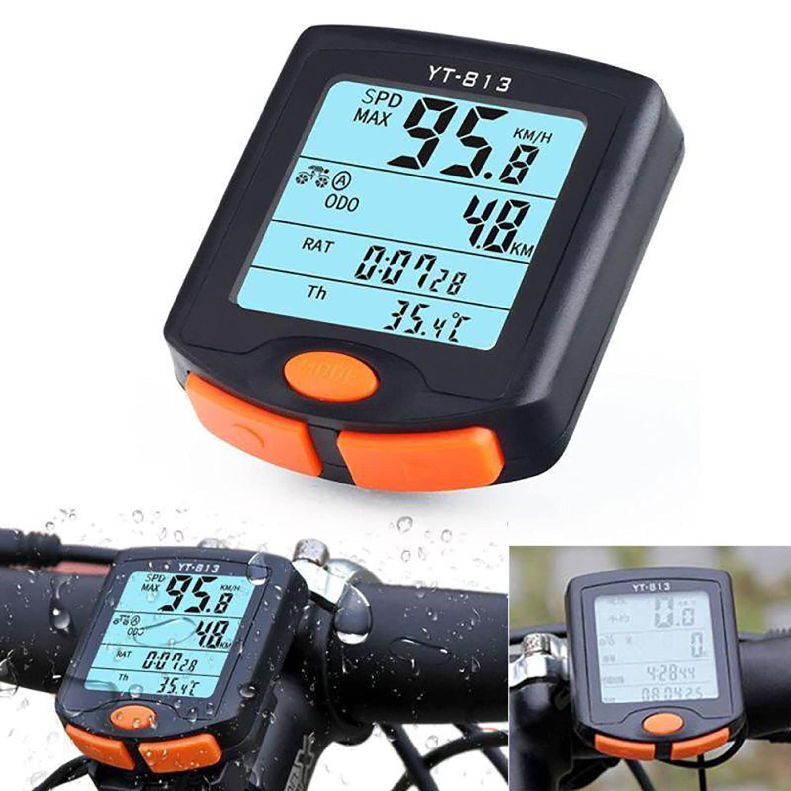 Wireless Bike Computer with LCD Display - Waterproof Digital Bicycle Speedometer & Odometer with Backlight - Perfect for Road Cycling, Mountain Biking & Commuting