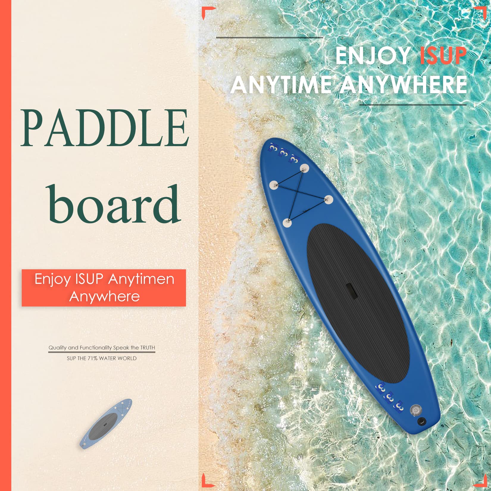 ANCHEER Inflatable Stand Up Paddle Board for Adults - 10'6
