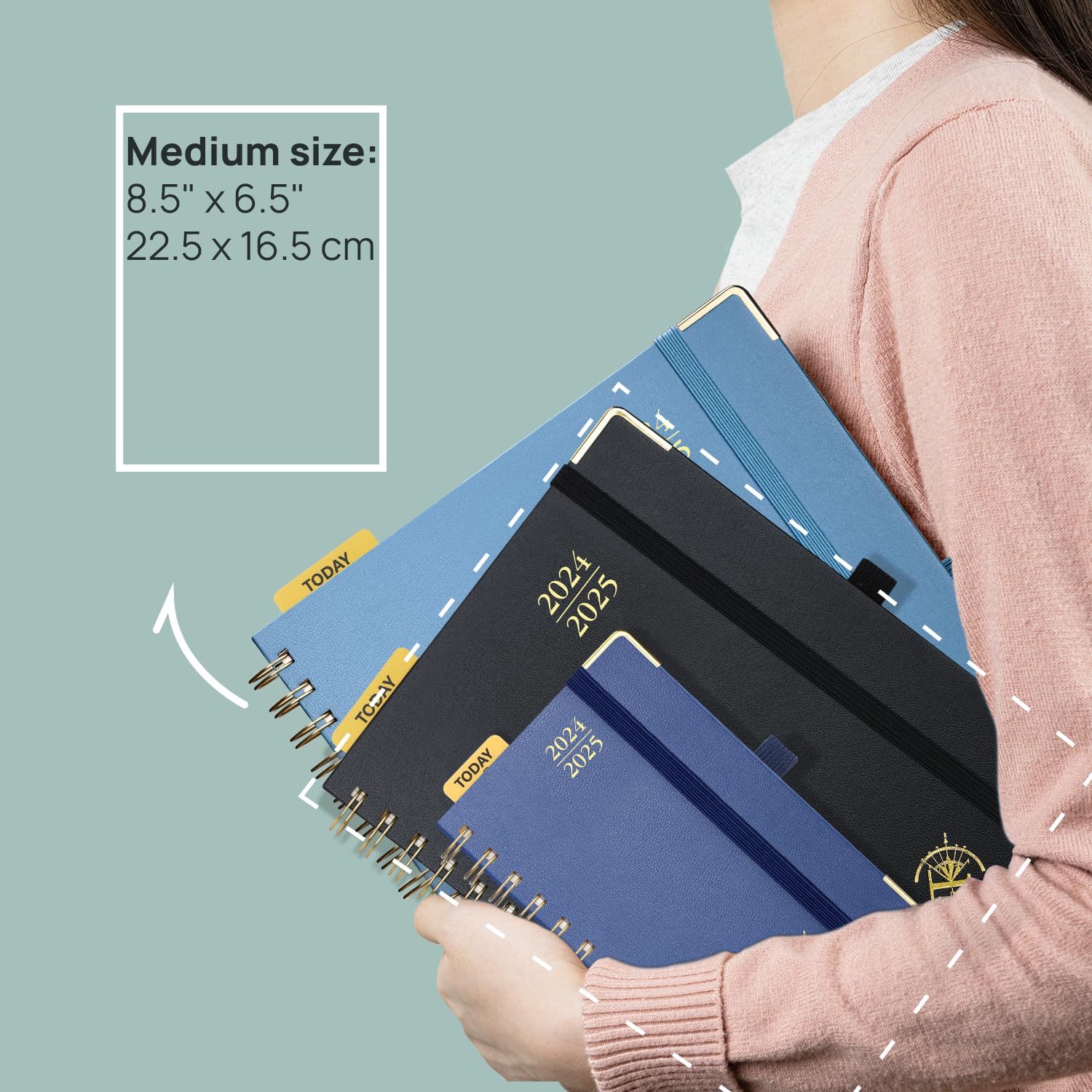 POPRUN 2024-2025 Academic Planner (July 2024-June 2025) - Daily, Weekly & Monthly Organizer with Hourly Time Slots, 6.25