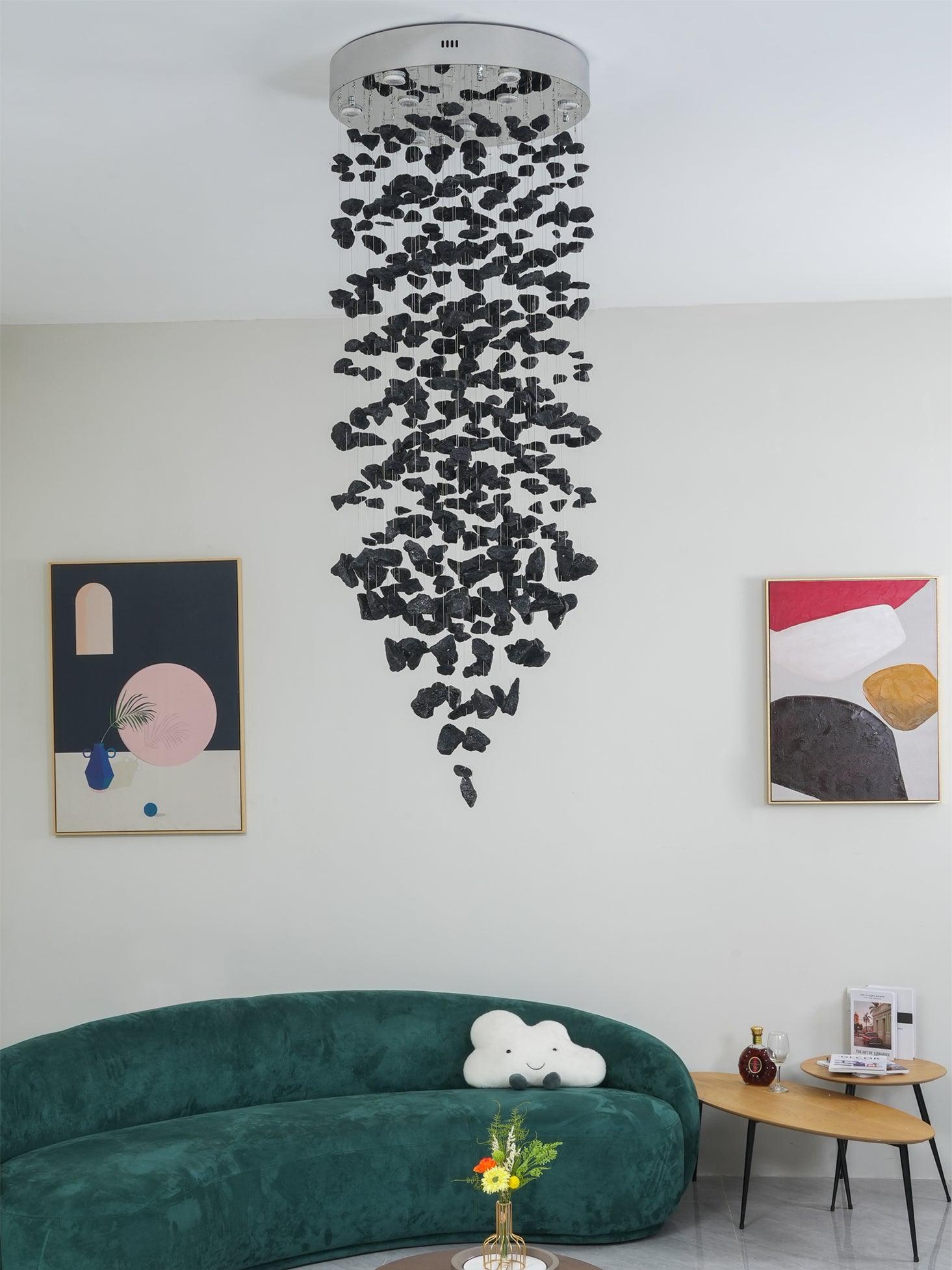 Elegant Black Charcoal Chandeliers - Modern to Rustic Style Ceiling Lights for Dining Room, Living Room & Bedroom Decor