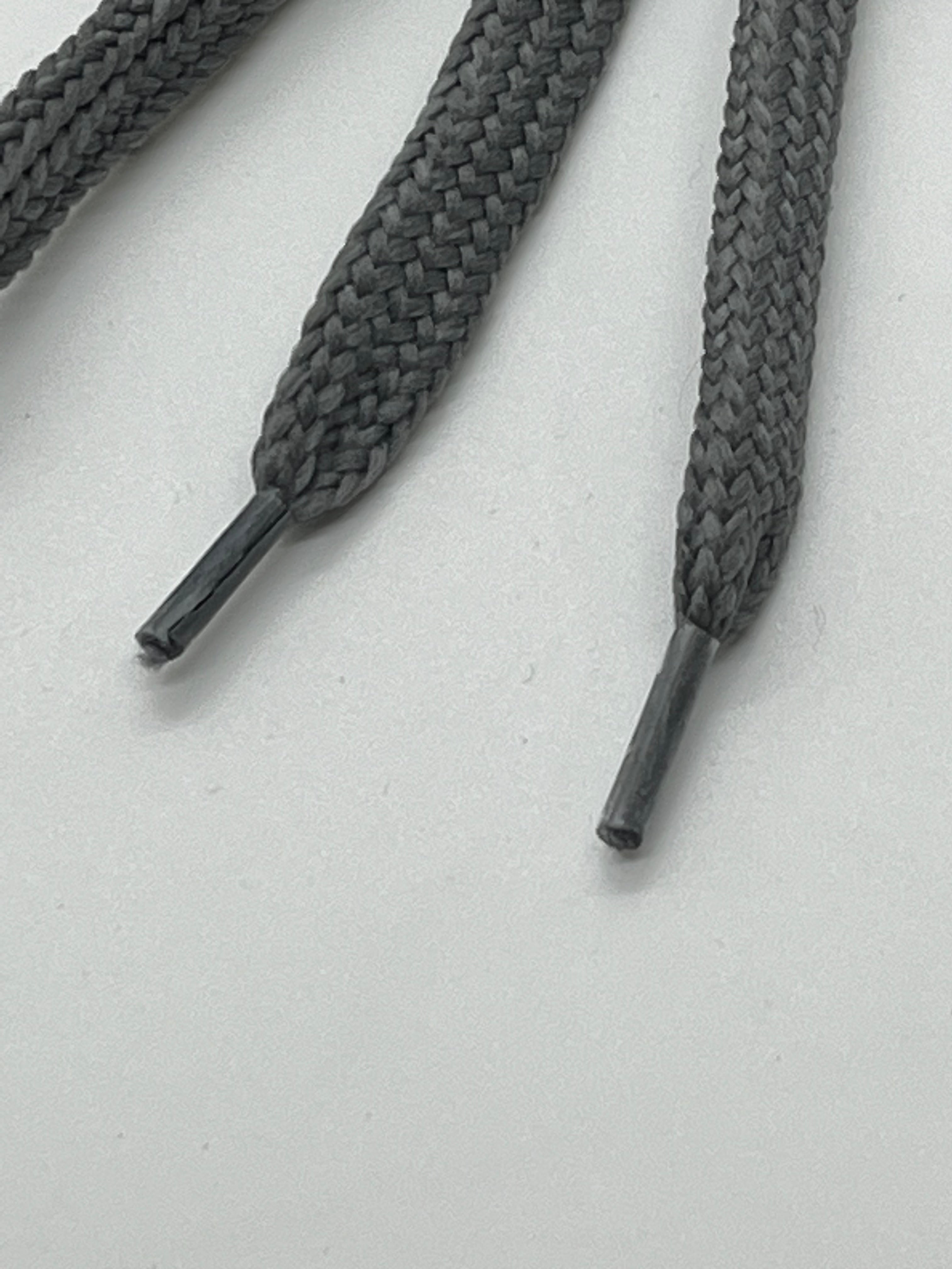 Premium Flat Solid Shoelaces - Dark Gray (2 Pairs) | Durable & No-Slip Design for Sneakers, Boots & Casual Shoes | Perfect Replacement Laces for Men & Women