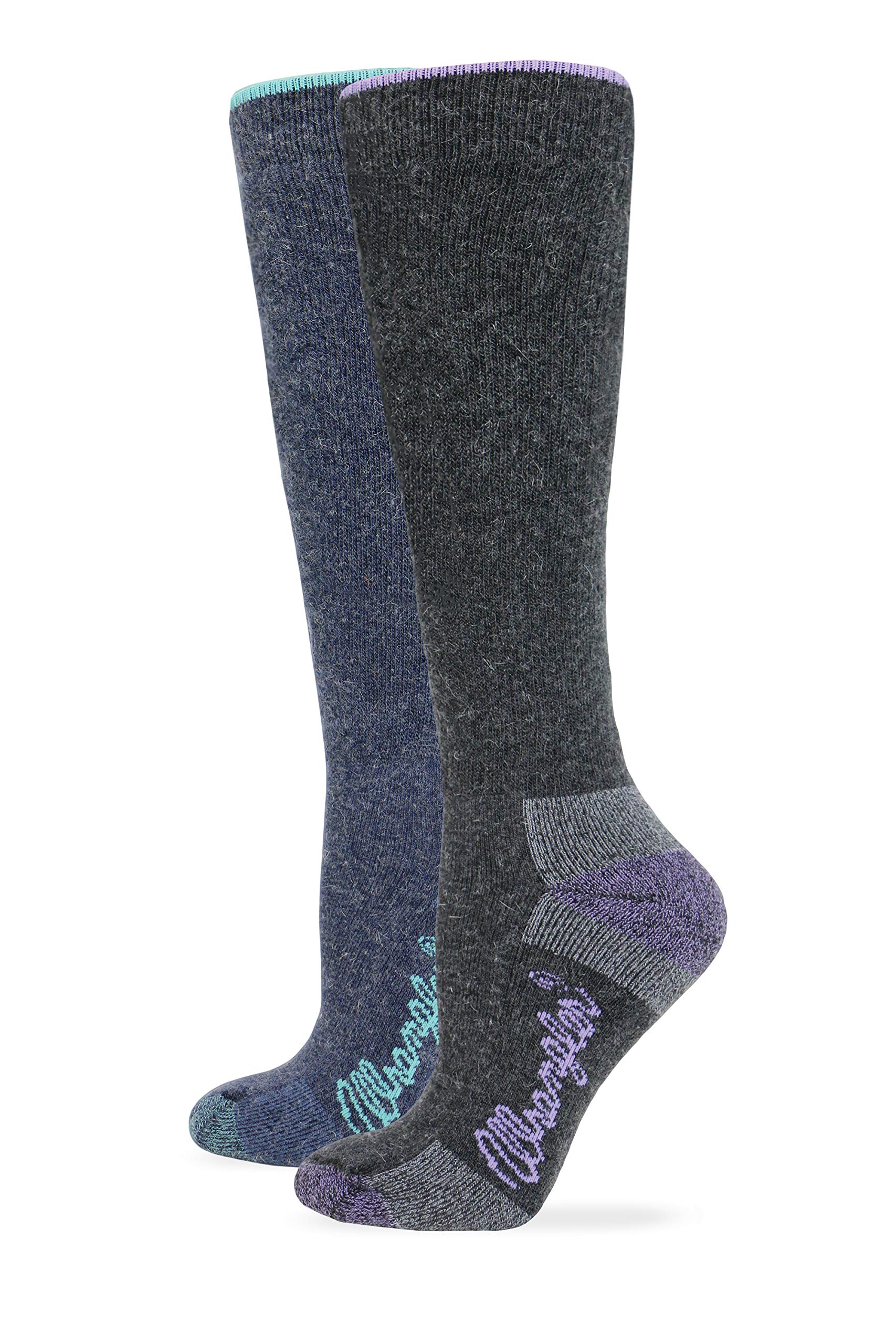 Wrangler Women's Angora Blend Knee High Boot Socks with Cushioning - 2 Pairs for Comfort & Warmth - Perfect for Winter Boots, Hiking, and Outdoor Activities