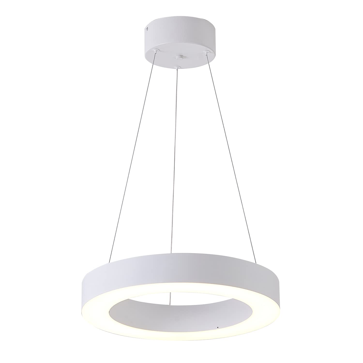 Bethel A Matte White Halo Ring LED Light with White Acrylic Diffuser - Perfect for Photography Lighting, Makeup Vanity, and Home Decor