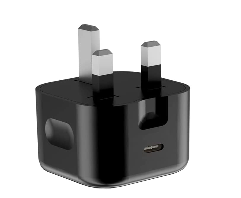 20W USB C Fast Charger PD Adapter for Samsung Galaxy Z Flip 6/Fold 6/Flip 5/Fold 5/Flip 4/Fold 4 - UK Wall Plug Type C Mains Charger (Black) - Perfect for Home, Office, and Travel