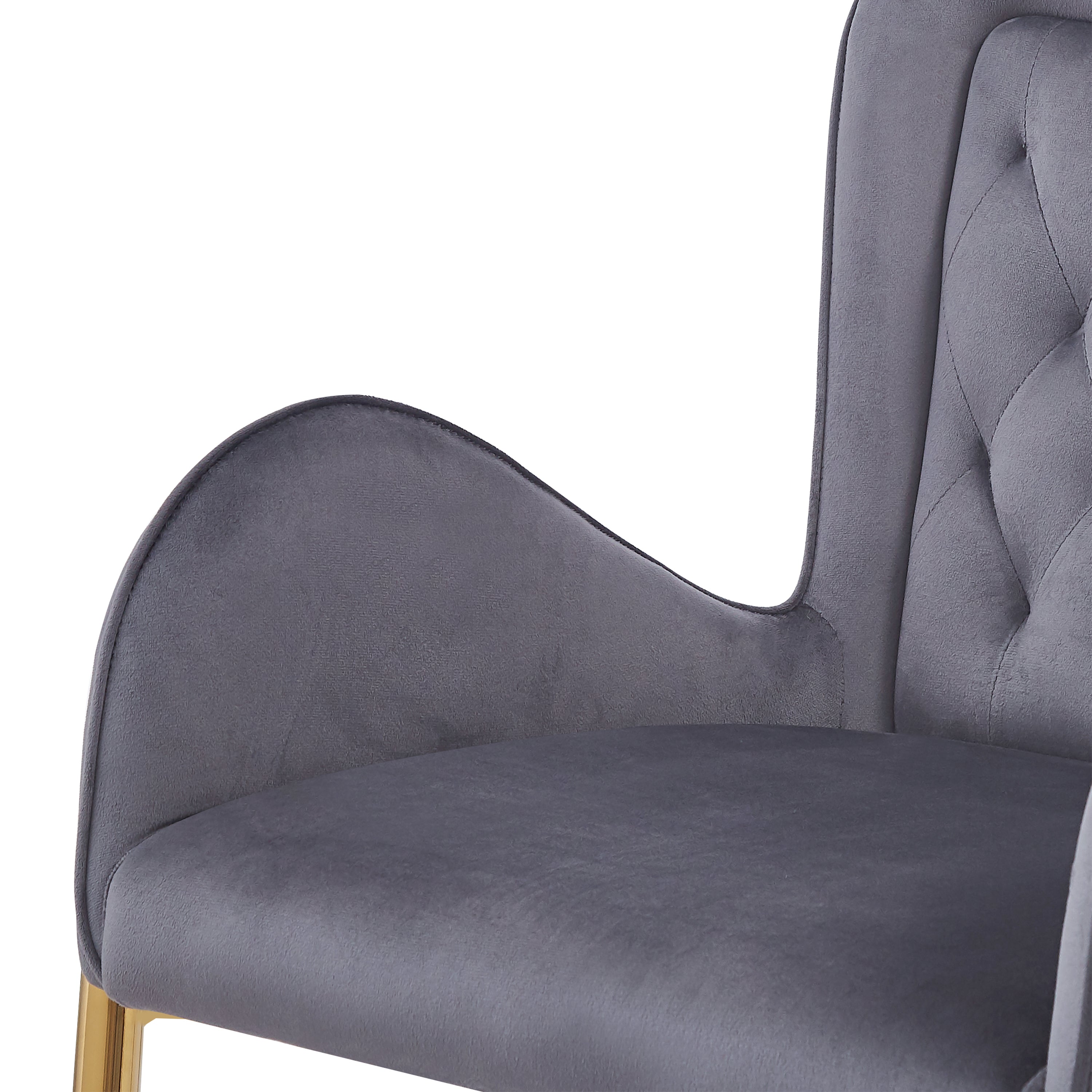 28.75 Inch Counter Height Bar Stools Set of 2 - Velvet Upholstered Bar Chairs with Golden Metal Legs - Perfect for Kitchen Island, Breakfast Nook & Home Bar Decor