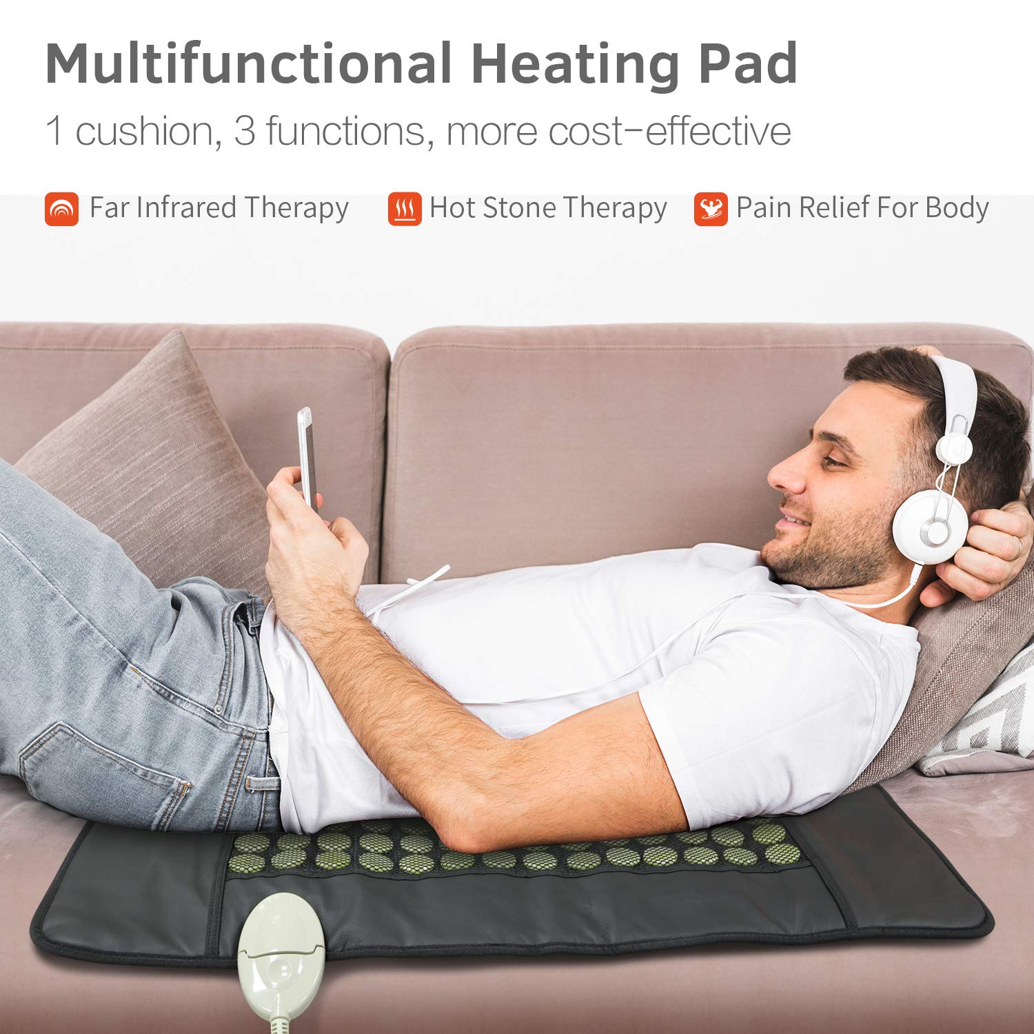 UTK Jade Far Infrared Heating Pad for Back Pain Relief - Medium Size 21
