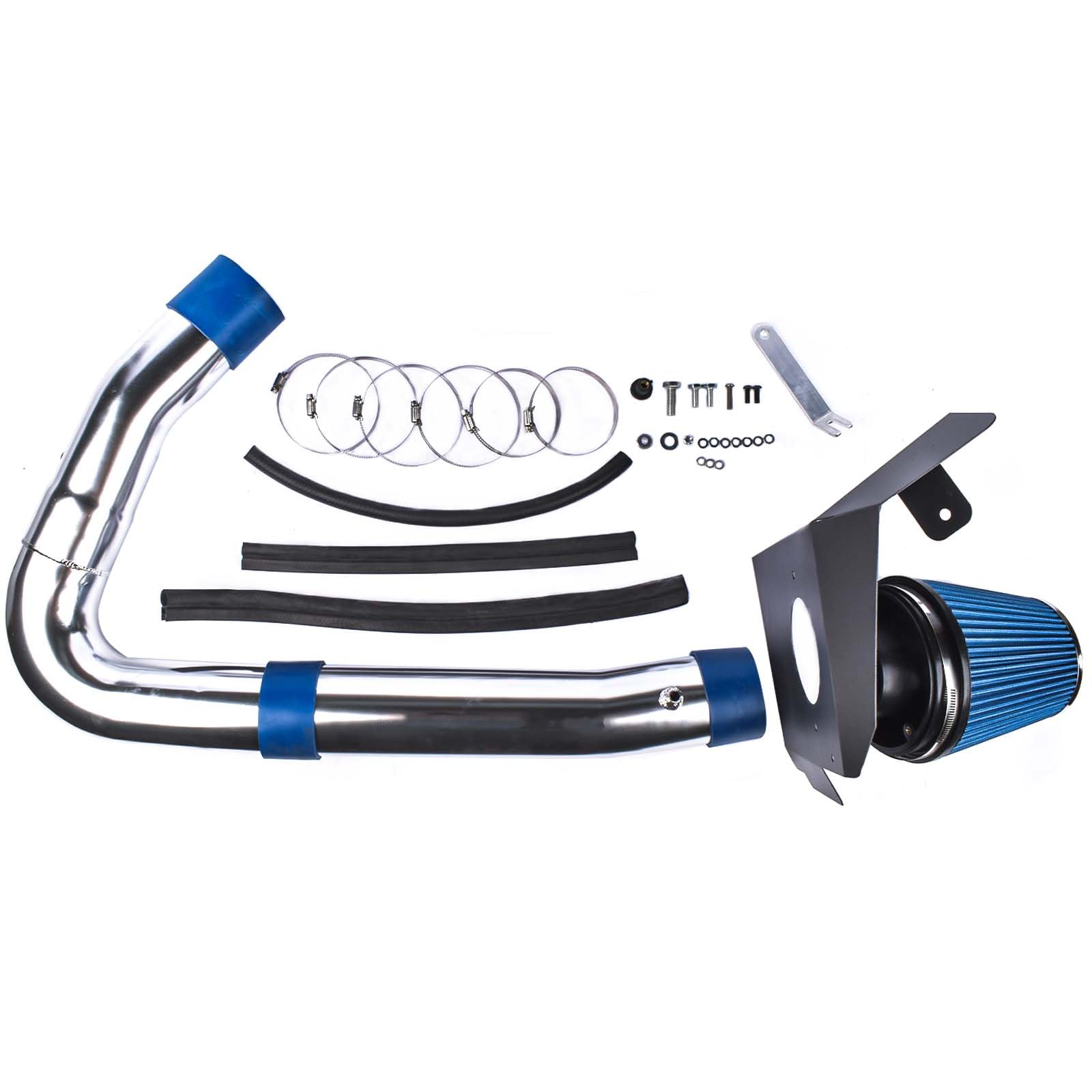 High Performance Heat Shield Cold Air Intake System with Blue Dry Filter - Compatible with 2011-2020 Chrysler 300/300C, Dodge Charger/Challenger 3.6L V6 (HI-DG-12BL) - Improves Engine Power & Fuel Efficiency for Street Racing & Daily Driving