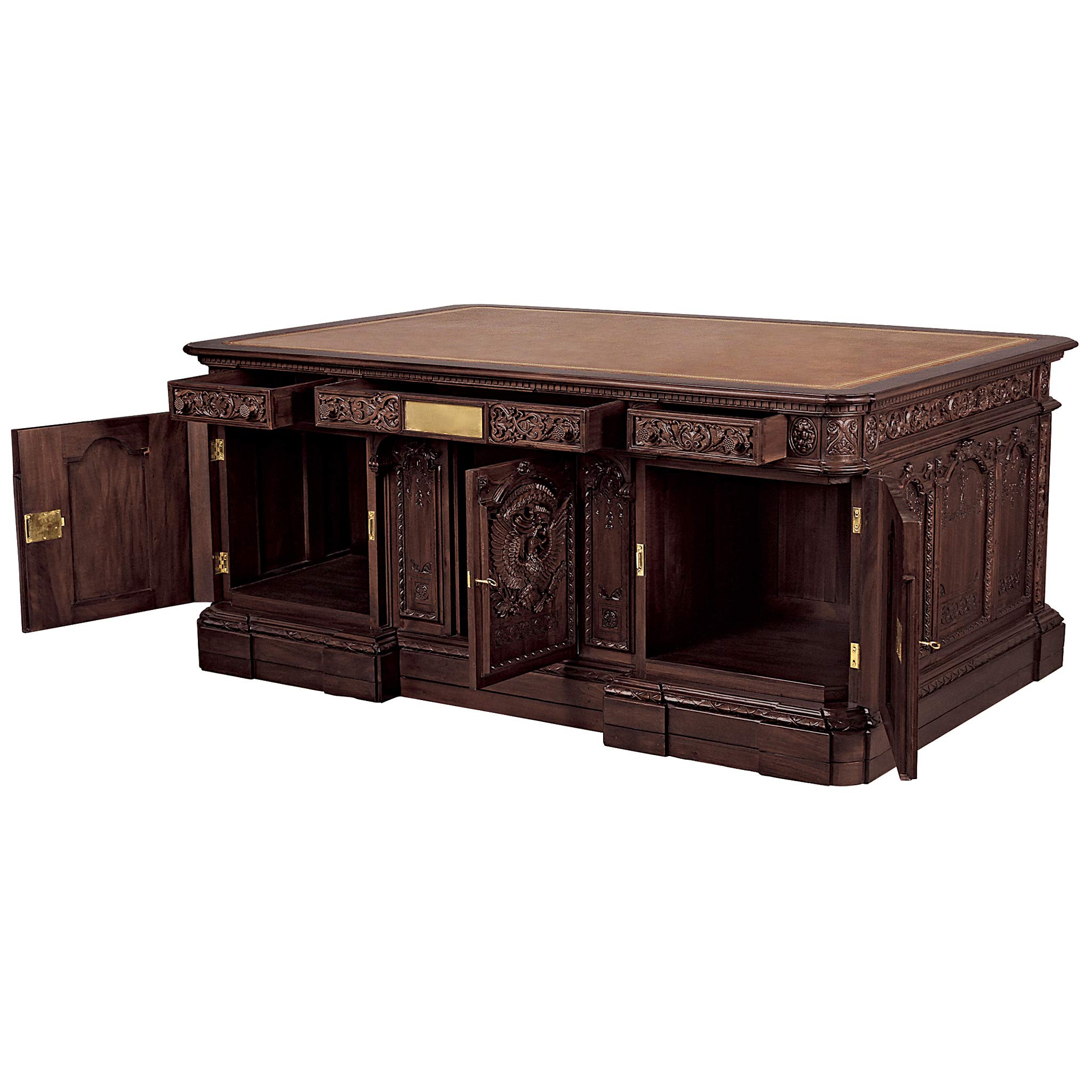 Design Toscano Oval Office Presidents' H.M.S. Resolute Desk Replica - Executive Wooden Writing Desk for Home & Office Decor - Perfect for Study Rooms, Libraries & Political Memorabilia Collections