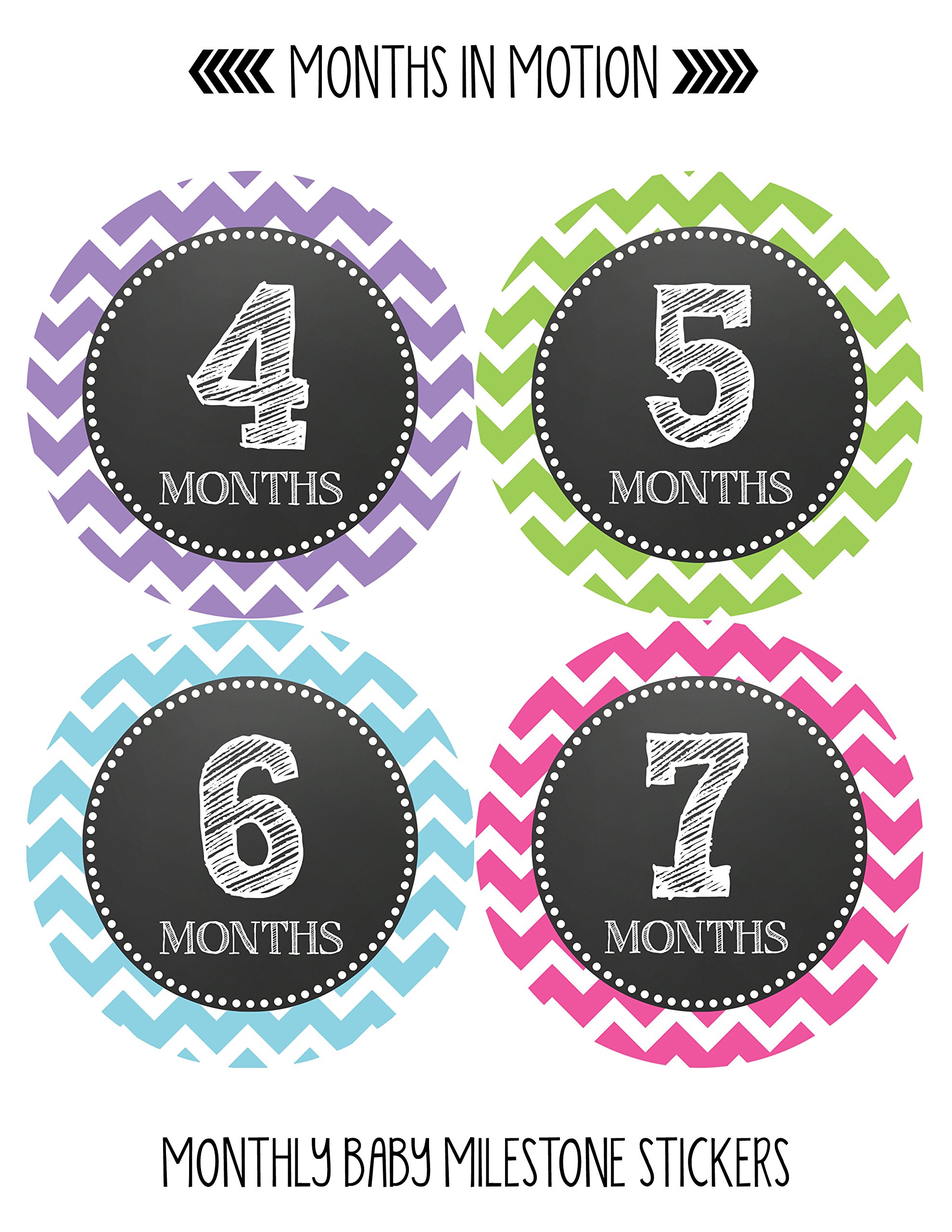 Baby Monthly Milestone Stickers - Newborn Girl Growth Tracking Stickers - Set of 20 Adhesive Photo Props for First Year Memories - Perfect for Baby Photo Shoots, Scrapbooking & Nursery Decor