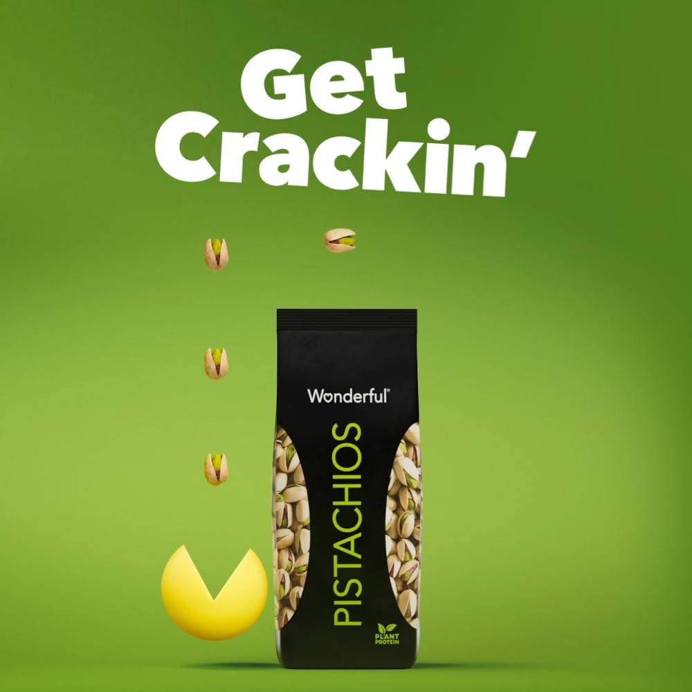 Wonderful Pistachios In Shell - Roasted & Salted Nuts, 16oz Bag | High Protein Snack, Gluten Free, Healthy Snacks for Work & School | Perfect for Lunchboxes, Office Snacking & Road Trips