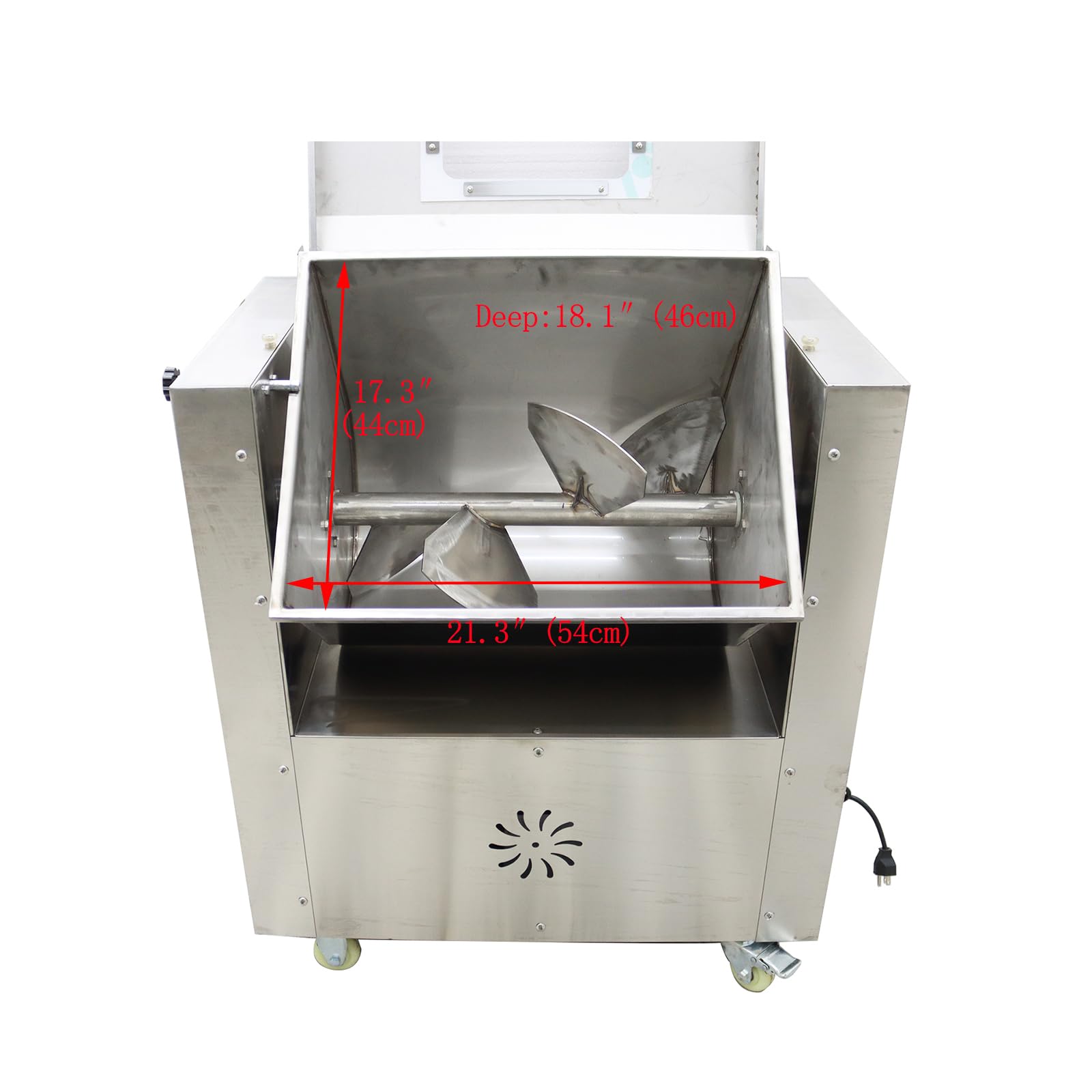 **INTSUPERMAI 15.6 Gallon (60L) Commercial Electric Meat Grinder & Vegetable Mixer - Stainless Steel Food Processor, Sausage Stuffer, 110V - Perfect for Butcher Shops, Restaurants & Home Kitchens**