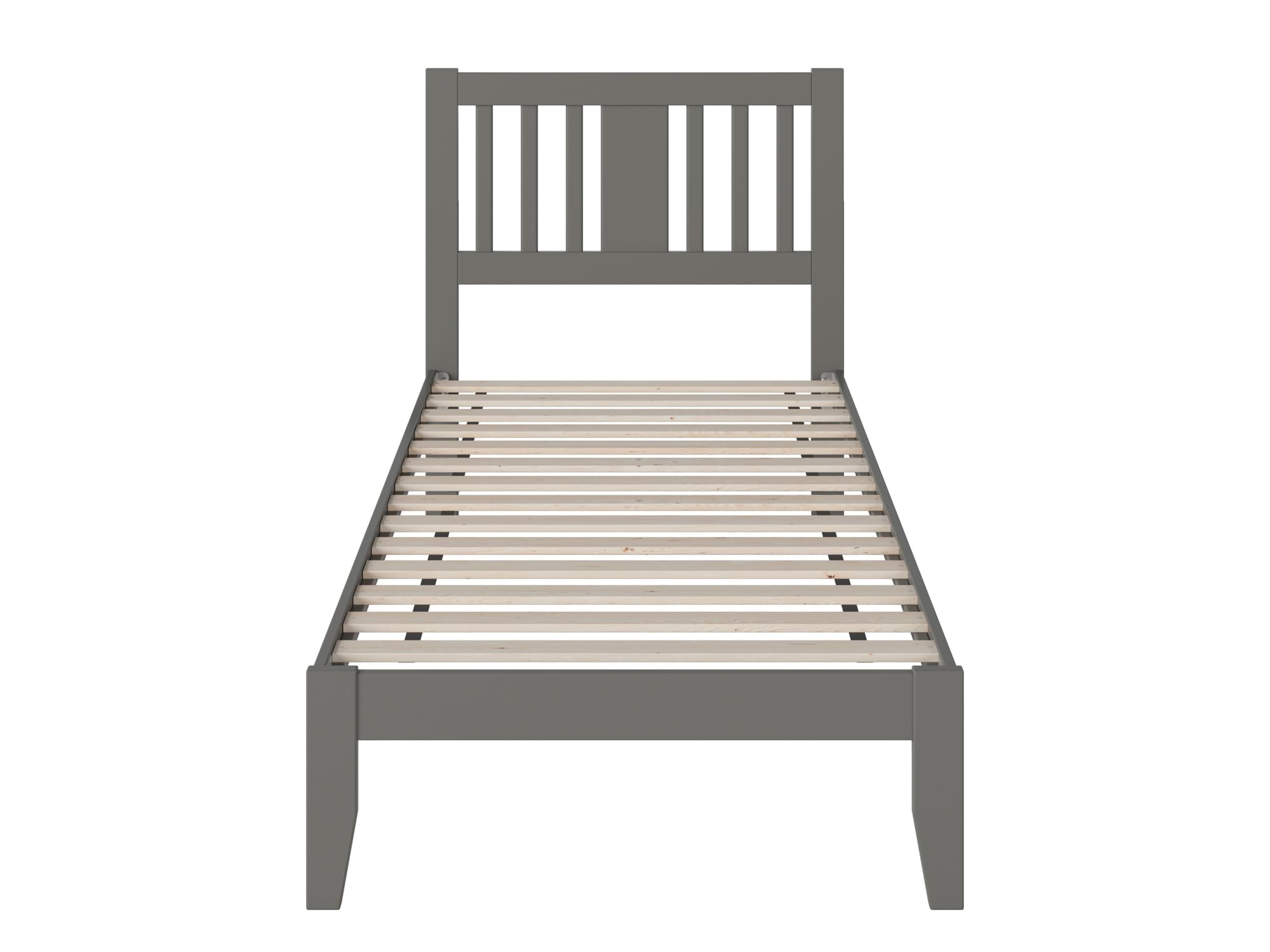 AFI Tahoe Twin XL Size Platform Bed with USB Charging Station - Modern Grey Wooden Bed Frame for Small Spaces, Dorm Rooms & Guest Bedrooms
