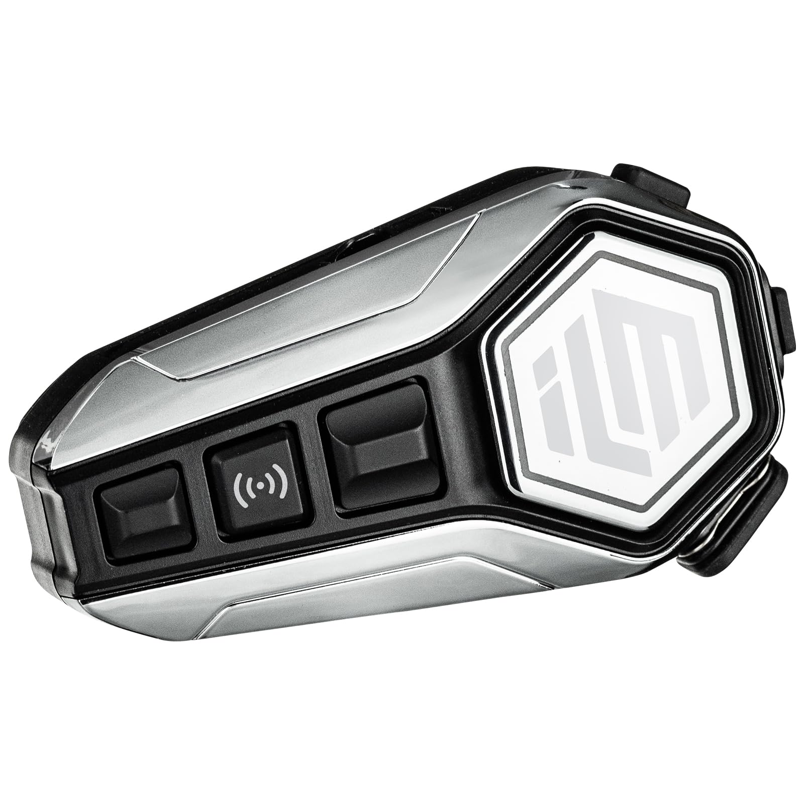 ILM Motorcycle Bluetooth Headset - RANGEPRO Silver 2100M Intercom System with IP67 Waterproof & Noise Cancellation for Helmets | Perfect for Group Riding, GPS Navigation & Hands-Free Calls on the Road