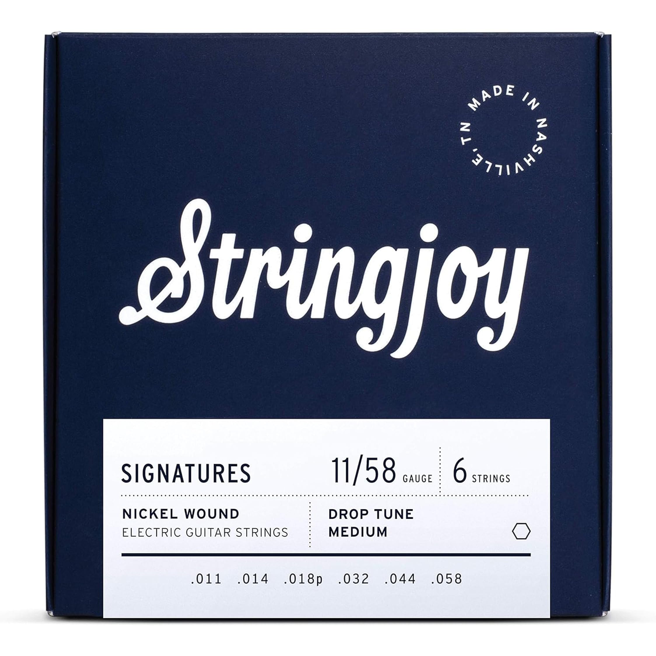 Stringjoy DRP11 Signatures Nickel Wound Electric Guitar Strings Set - 11-58 Drop Tune Medium Gauge for Enhanced Tone & Sustain | Perfect for Rock, Metal & Drop Tuning Performances