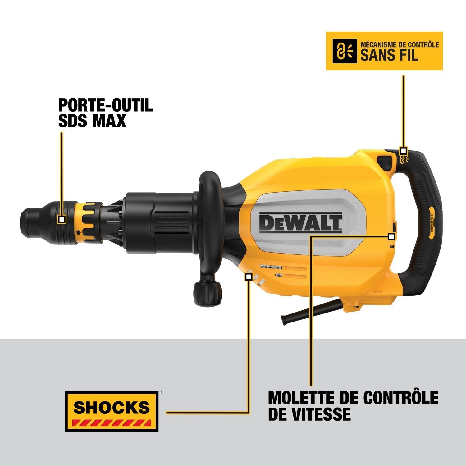 DEWALT D25911K SDS MAX Corded Brushless 11Kg Rotary Hammer Drill Kit with Case - Heavy Duty Concrete Drilling for Construction, Demolition & Masonry Work
