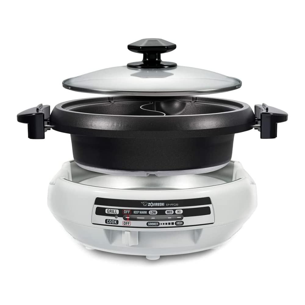 Zojirushi Gourmet dExpert Electric Skillet - 5.5QT Nonstick Hot Pot Cooker for Yin Yang Soup, Shabu Shabu & Fondue | Perfect for Family Dinners & Asian Cuisine Cooking