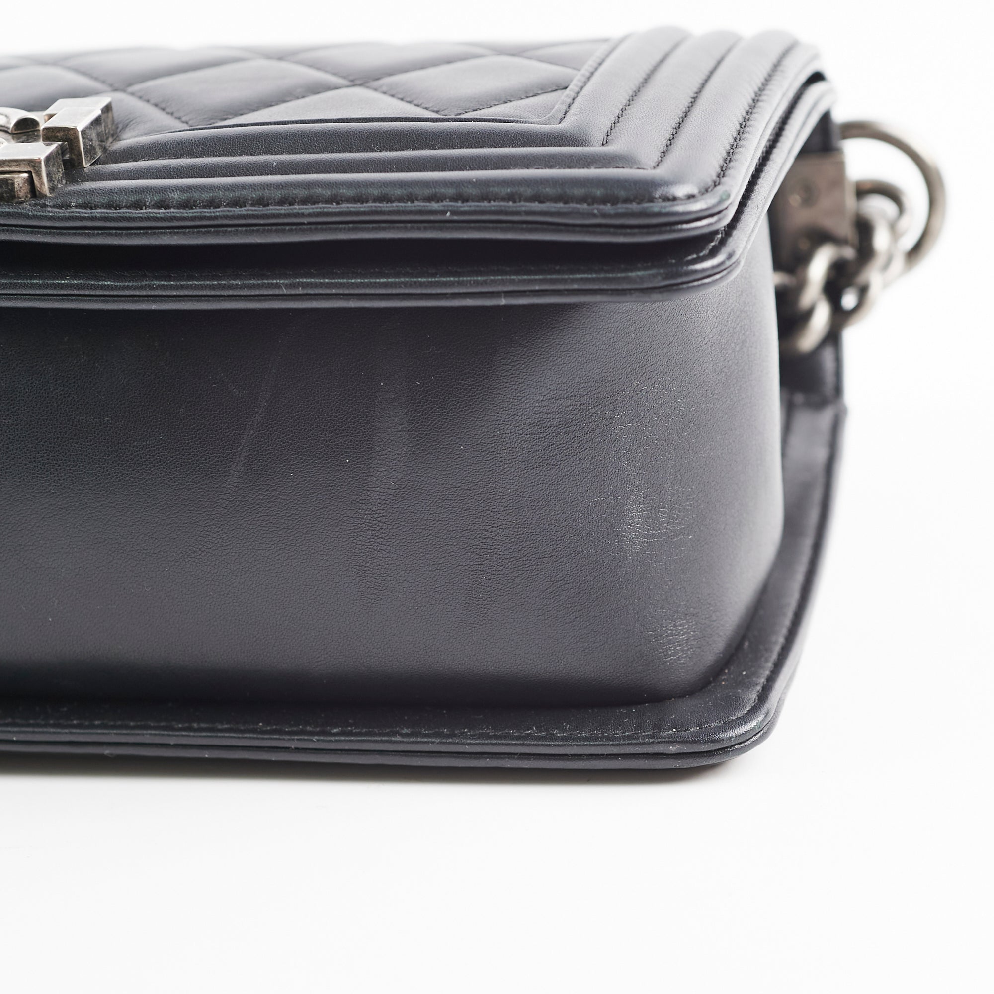 Chanel Old Medium Boy Black Leather Shoulder Bag - Classic Series 19 | Luxury Designer Handbag for Women | Perfect for Evening Events, Parties & Special Occasions
