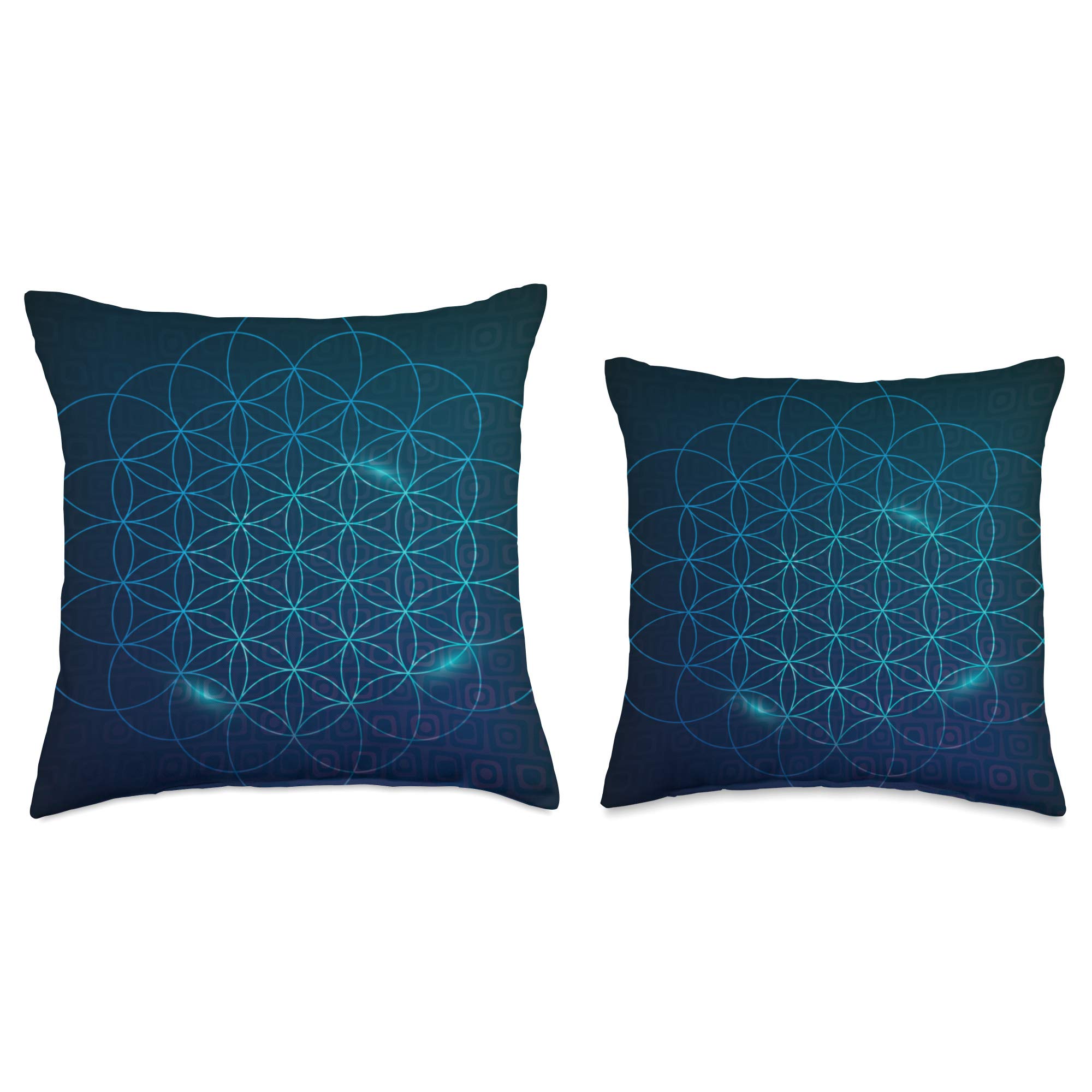 Midnight Circle Gradient Teal Throw Pillow 18x18 - Home Decor & Gifts