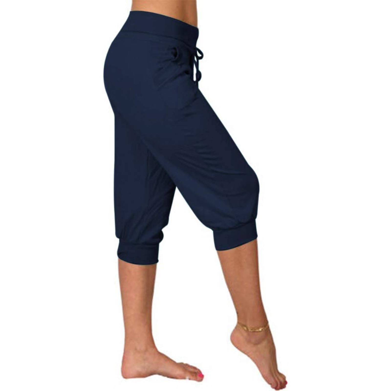 Women's Capri Pants - 2024 Summer Cropped Joggers with Drawstring | Casual Workout Shorts & Sweatpants for Yoga, Running & Lounge Wear