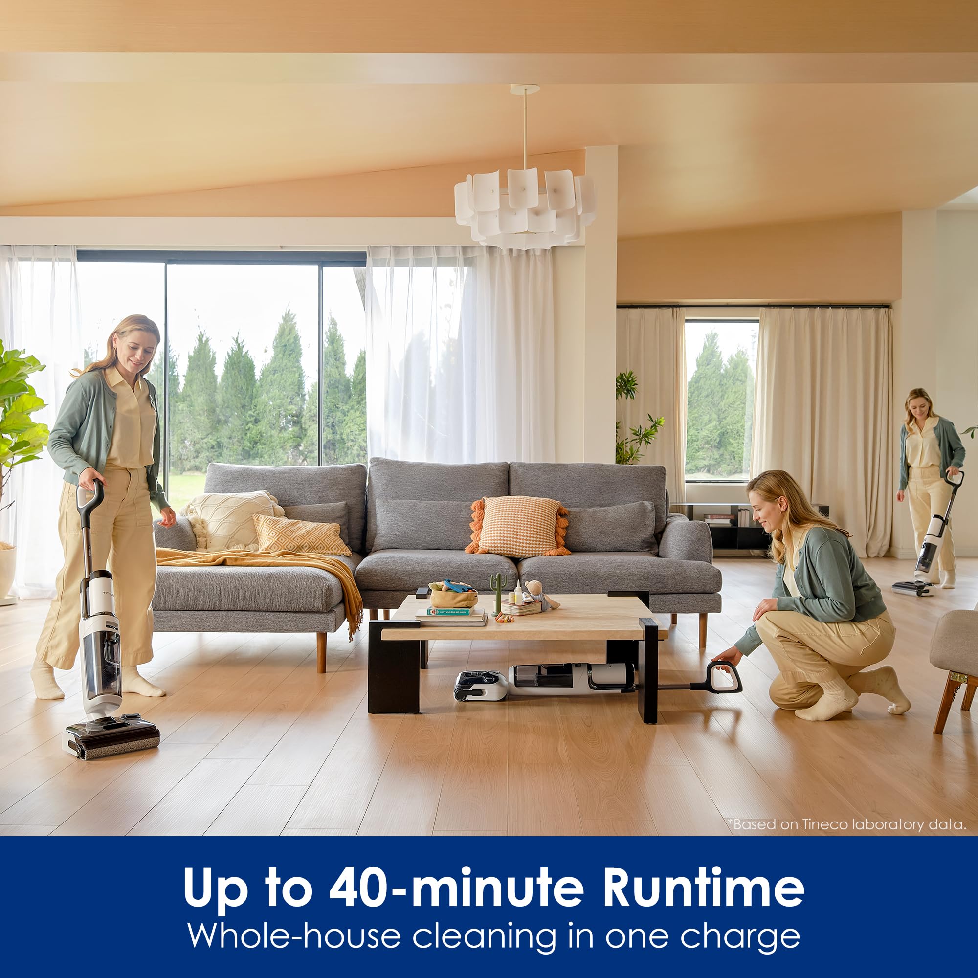 Tineco Floor ONE Stretch S6 Cordless Wet Dry Vacuum Cleaner | 180° Lay-Flat Smart Vacuum Mop | 40 Min Runtime | 158°F Flashdry Self-Cleaning | Dual-Sided Edge Cleaning | Lightweight Floor Cleaner for Hardwood, Tile & Pet Hair | Perfect for Home, Office & Quick Spill Cleanup
