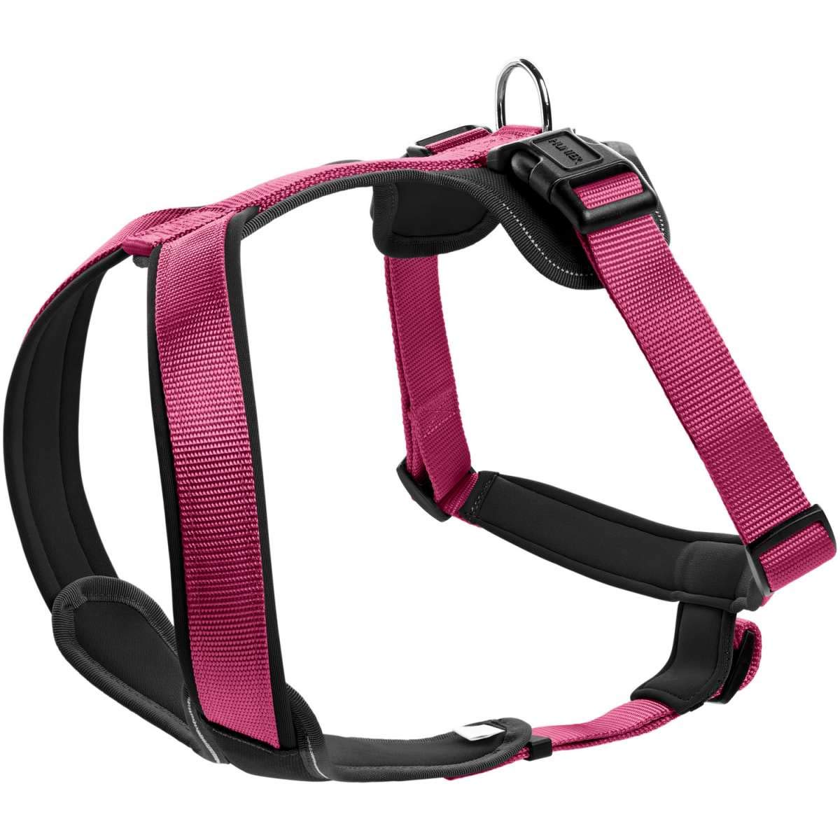 Hunter Neoprene Dog Harness for Small Dogs - X-Small Size, Raspberry & Black - Comfortable & Adjustable for Walking, Hiking & Outdoor Adventures