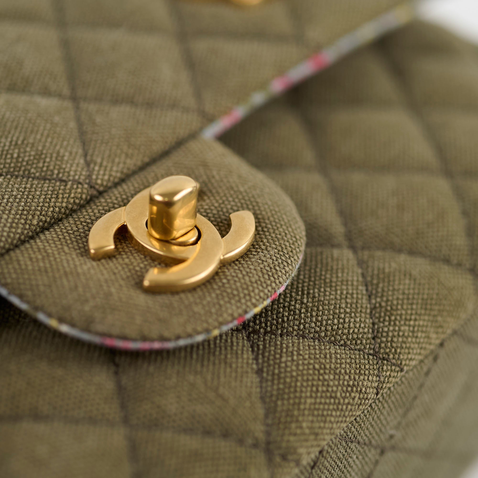 Chanel Medium M/L Classic Flap Bag in Khaki Denim - Luxury Designer Handbag for Women, Perfect for Everyday Use & Special Occasions
