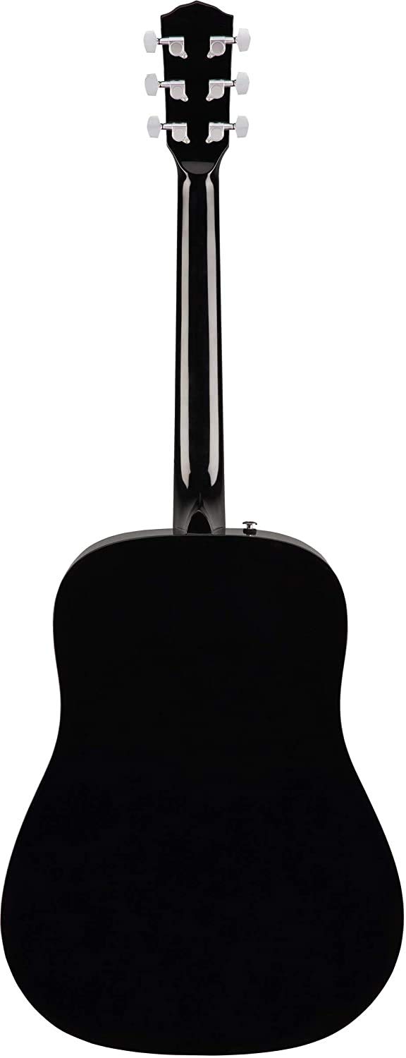 Fender CD-60S Solid Top Dreadnought Acoustic Guitar Bundle - Black with Hard Case, Tuner, Strap, Strings, Picks & Instructional DVD | Perfect for Beginners, Live Performances & Home Practice