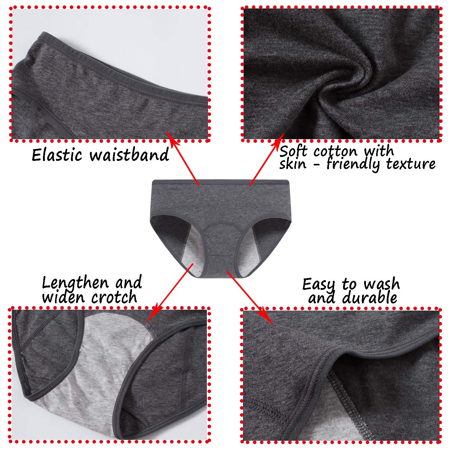 Teen Girls Period Underwear - Soft Cotton Briefs for Teens & Women | Comfortable Daily Wear