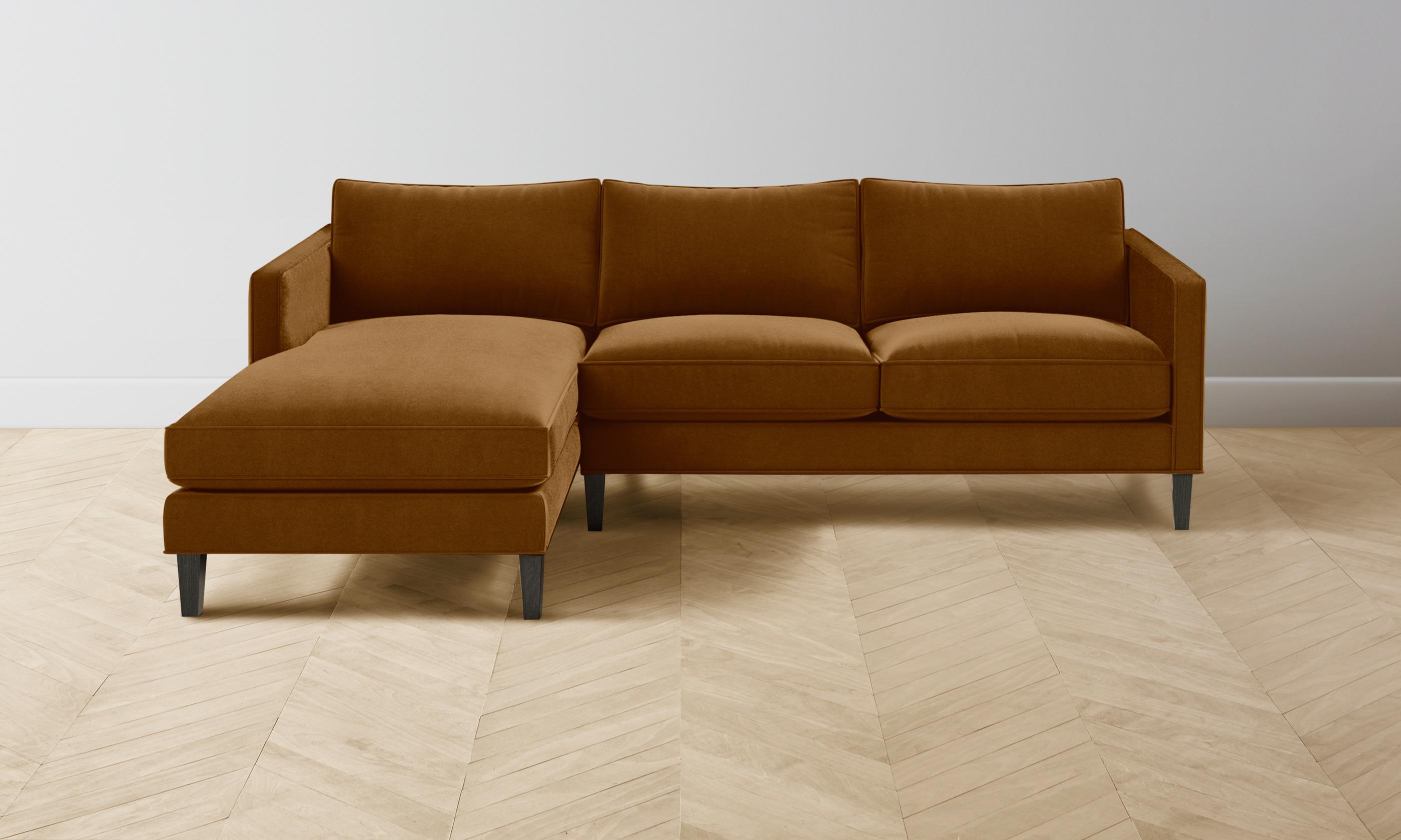 Premium Crosby Sectional Sofa - Luxurious Mohair Upholstery in Warm Brown Sugar | Perfect for Living Rooms, Lounges & Cozy Home Decor