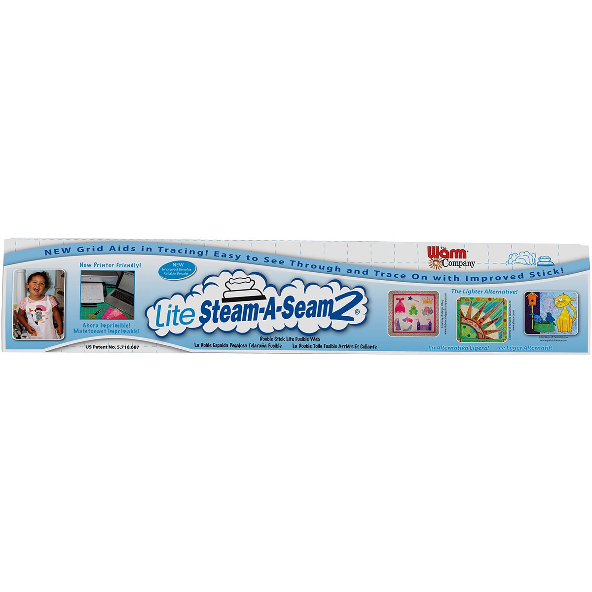 WARM COMPANY Lite Steam-A-Seam Double Stick Fusible Web - 66.04 x 13.97 x 13.97 cm Multicolored Adhesive for Quilting, Sewing & Fabric Crafts | Perfect for DIY Projects, Clothing Repairs & Home Decor