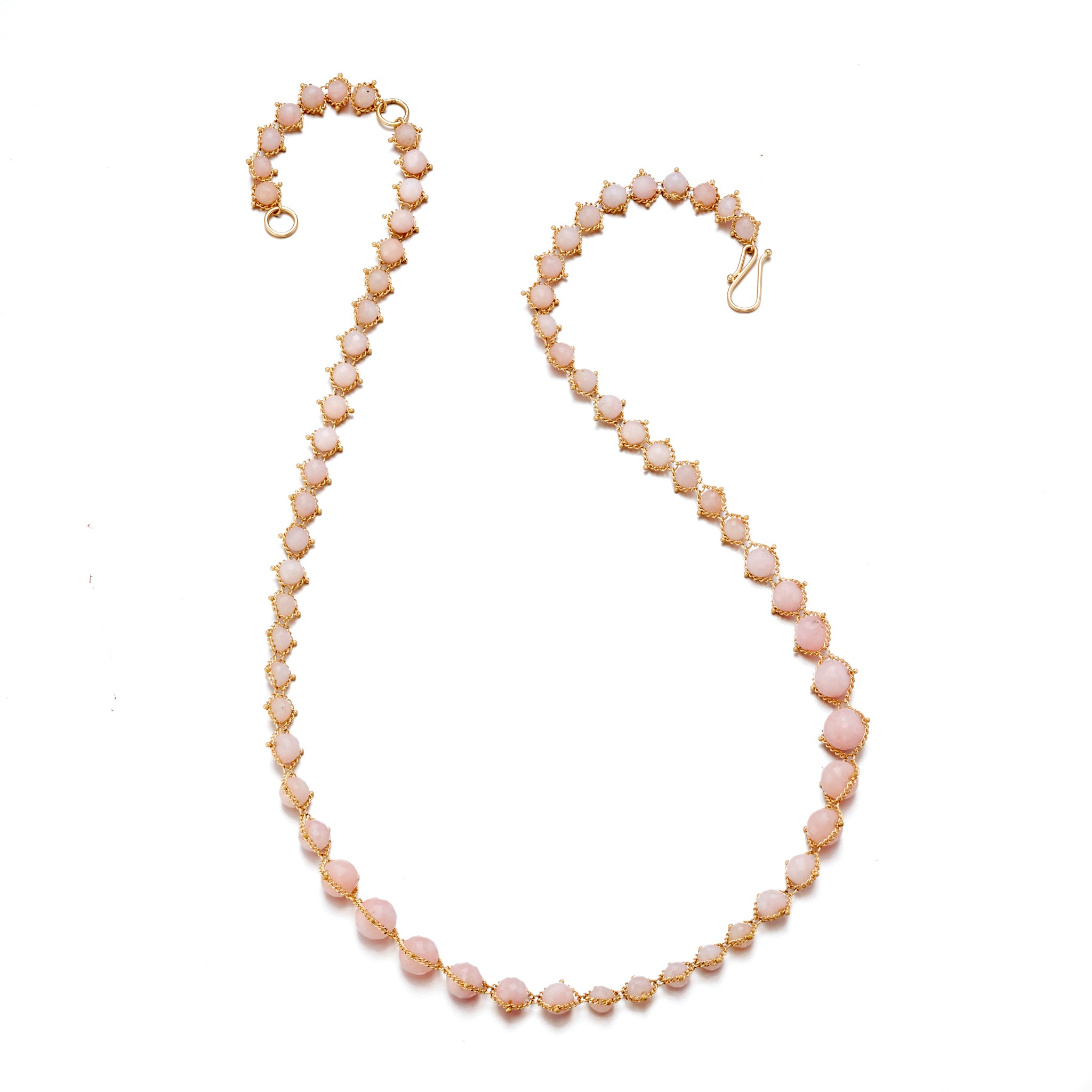 Pink Opal Woven Necklace for Women - Handmade Bohemian Gemstone Jewelry - Perfect for Casual Wear, Parties & Gift Giving