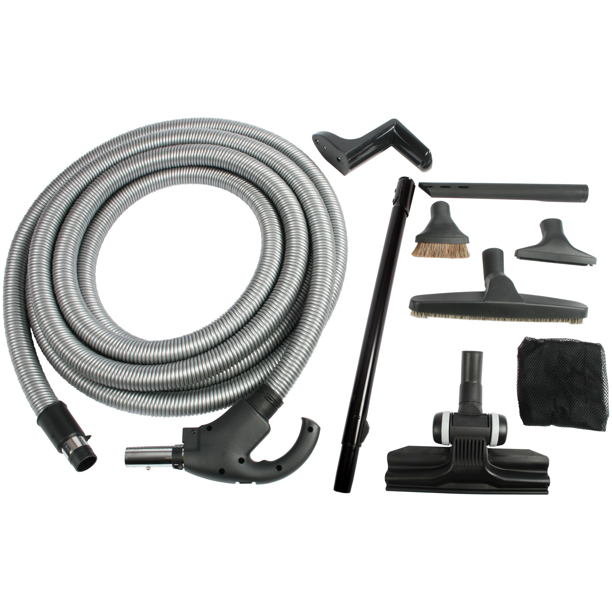Cen-Tec Systems 92718A Central Vacuum Cleaning Kit with On/Off Switch Control - 30 Foot Hose, Silver | Perfect for Whole House Cleaning, Car Detailing & Workshop Use