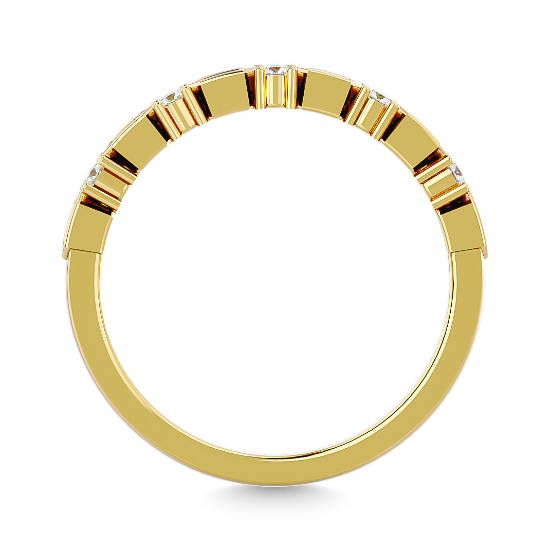 14K Yellow Gold Diamond Stackable Band Ring - 1/6 ct tw Total Weight, Perfect for Layering & Everyday Wear