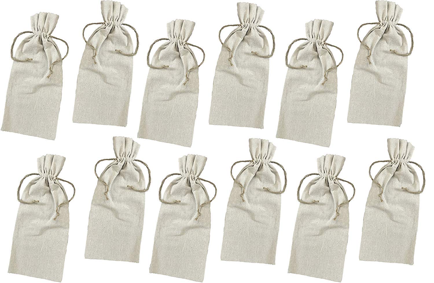 120 Pack Natural Linen Wine Bottle Bags with Drawstrings - Eco-Friendly Wedding Favors, Party Gift Bags, Promotional Giveaways (Wholesale Bulk) - Perfect for Bridal Showers, Corporate Events & Holiday Gifting