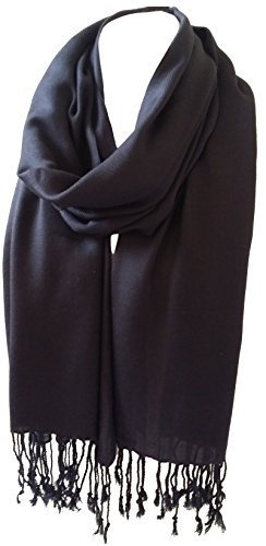 Unisex Plain Pashmina Scarf Shawl Wrap - 100% Viscose Soft Lightweight Stole for Women & Men - Fashion Accessory for Fall Winter Outfits, Office Wear and Travel