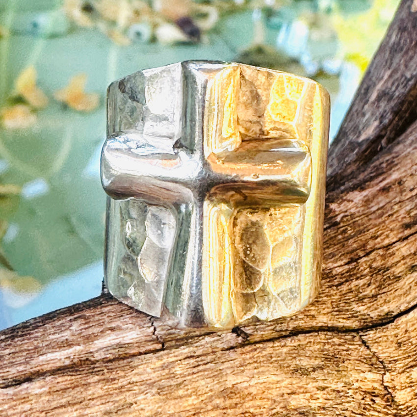 Sterling Silver Wide Band Holy Cross Ring for Men & Women - Size 10 - Religious Jewelry for Everyday Wear, Church, Gifts & Special Occasions
