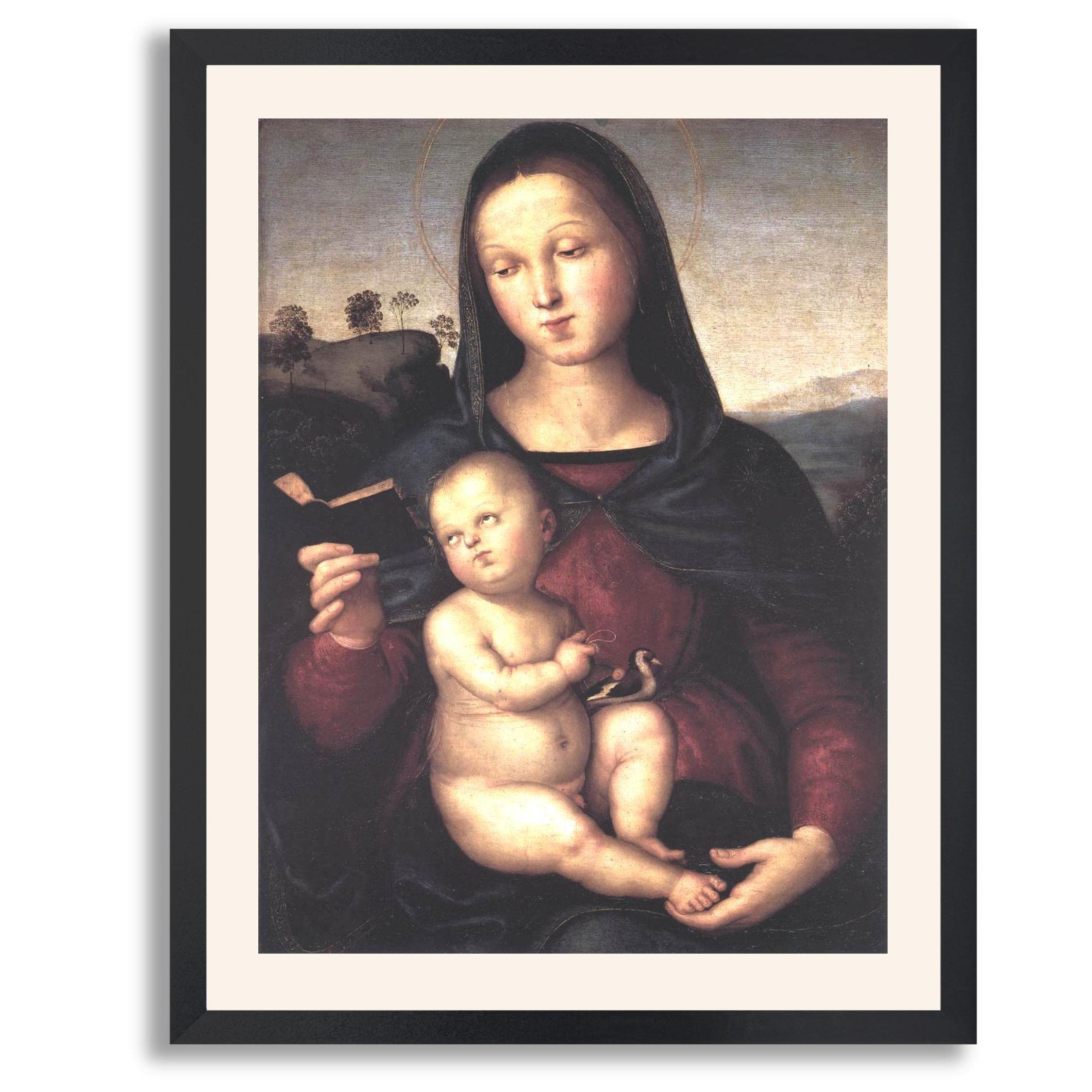 Raphael's Solly Madonna Framed Print - Premium Art Reproduction on Gallery-Quality Wood Frame | Classic Renaissance Wall Art Decor for Home, Office, Bedroom & Living Room | Perfect Gift for Art Lovers & Interior Design