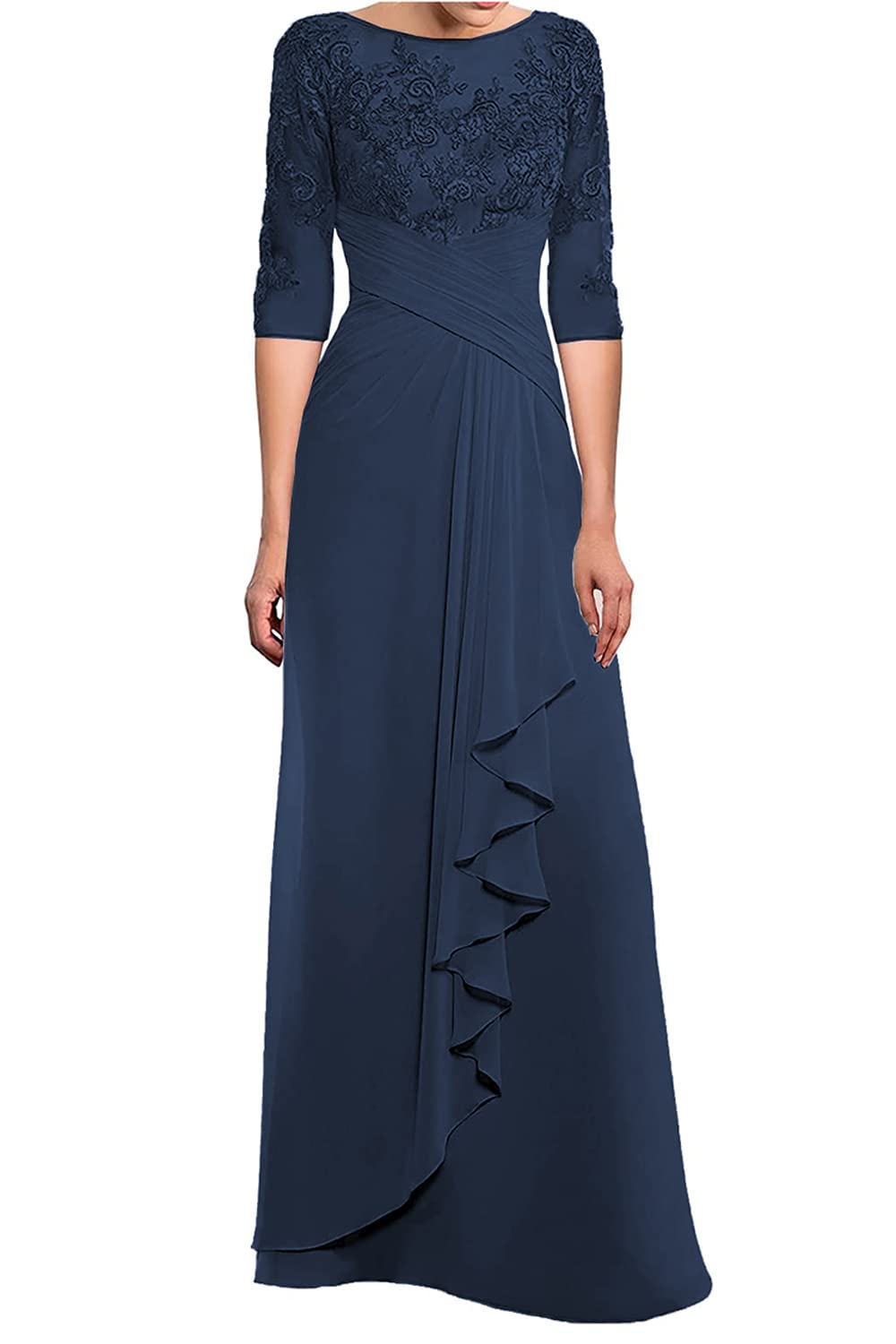 Elegant Long Lace Mother of The Bride Dress - Women's Formal Wedding Gown for Evening Ceremonies & Special Occasions
