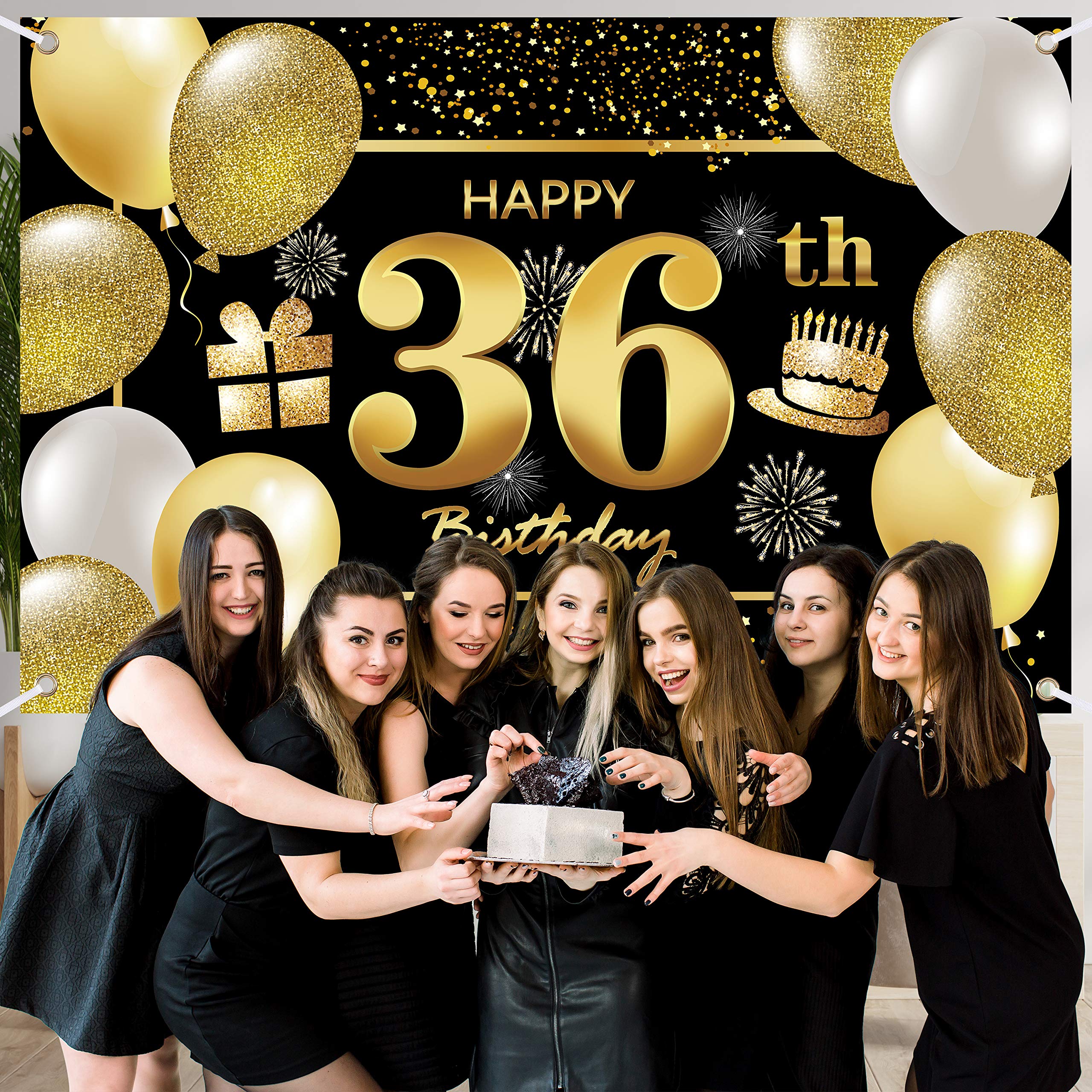 36th Happy Birthday Banner - Premium Birthday Decorations for Men, Party Supplies, Photo Backdrop - Perfect for Birthday Parties, Celebrations & Events