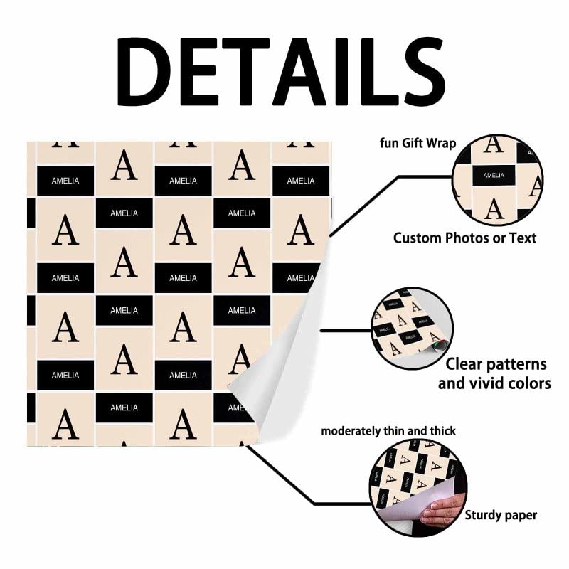 Custom Personalized Name Happy Birthday Wrapping Paper | Made in USA | 58
