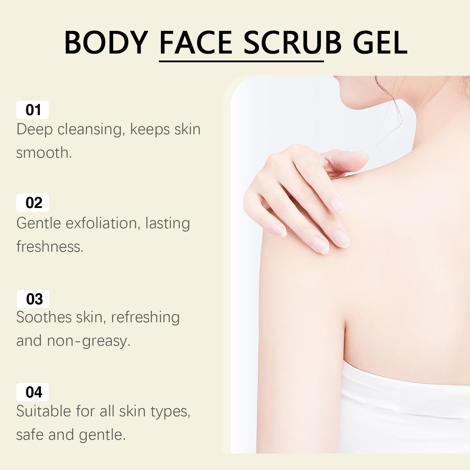 Gentle Exfoliating Body & Face Scrub Gel - Deep Cleansing, Softening & Moisturizing for Smooth Skin | Perfect for Shower & Spa Days