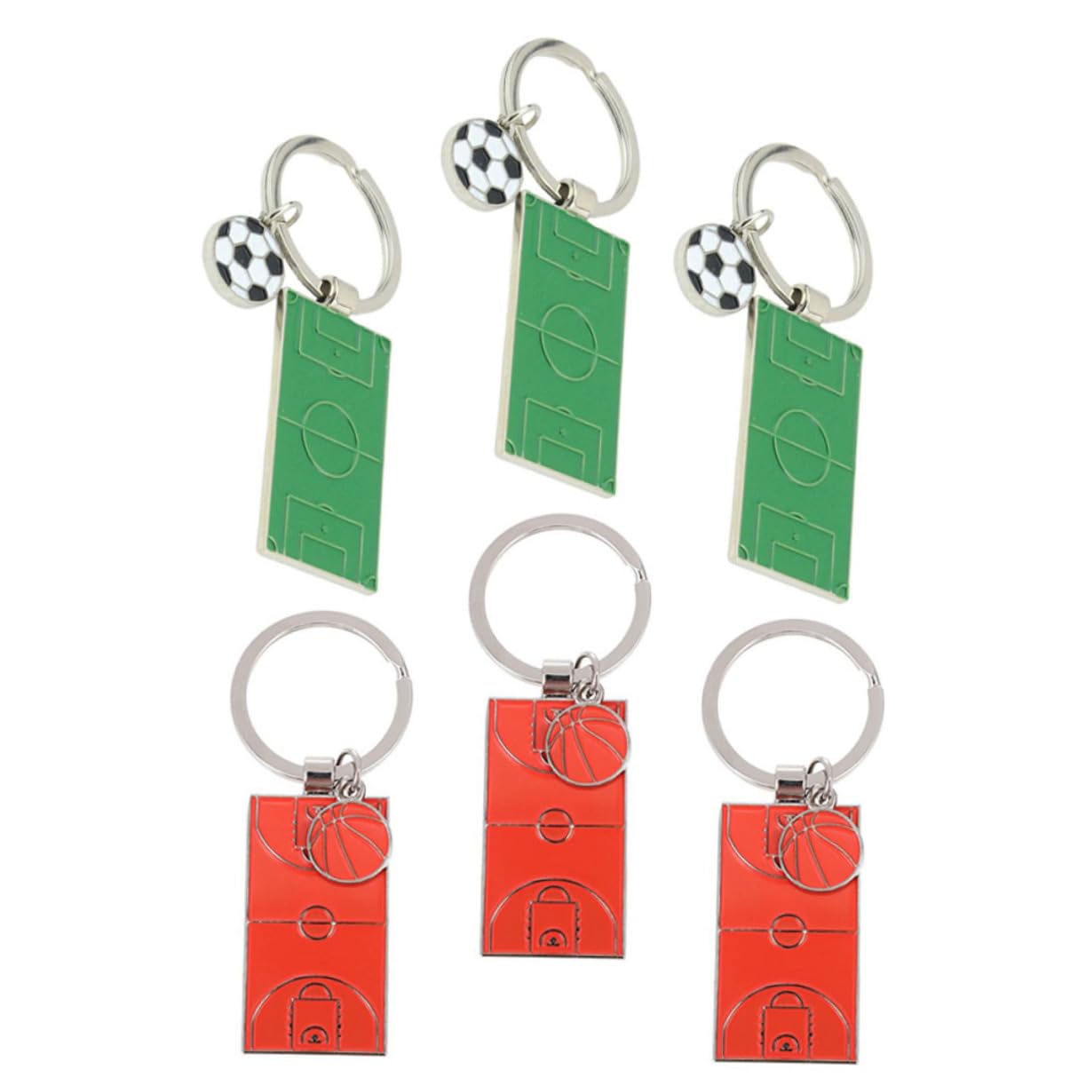 VALICLUD 24 Pcs Sports Keychain Set - Football & Basketball Key Rings for Fans - Durable Zinc Alloy Keychains - Perfect Gift for Sports Enthusiasts - Great for Game Days, Team Spirit & Everyday Carry